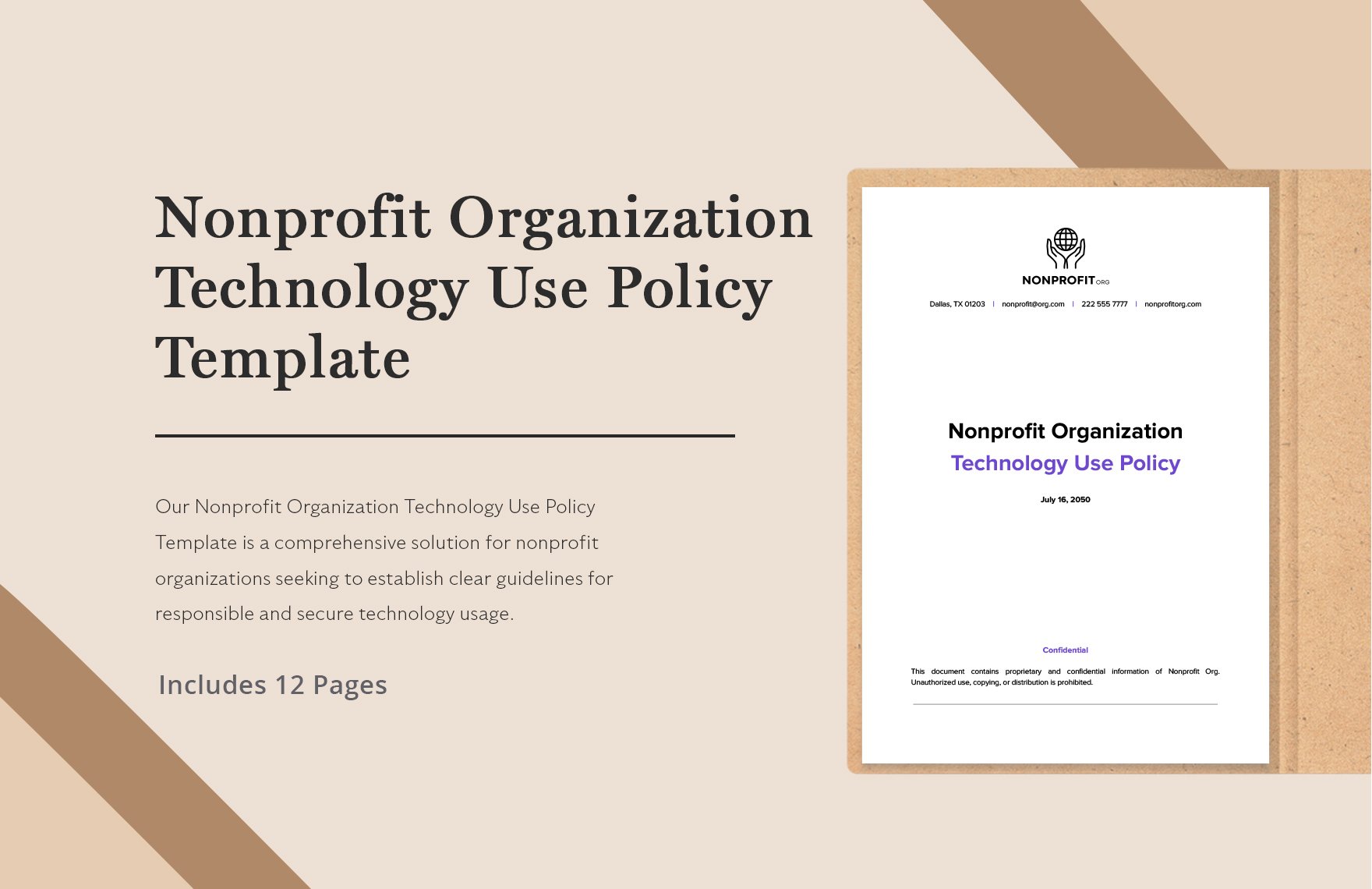Nonprofit Organization Technology Use Policy Template in Word, Google Docs, PDF