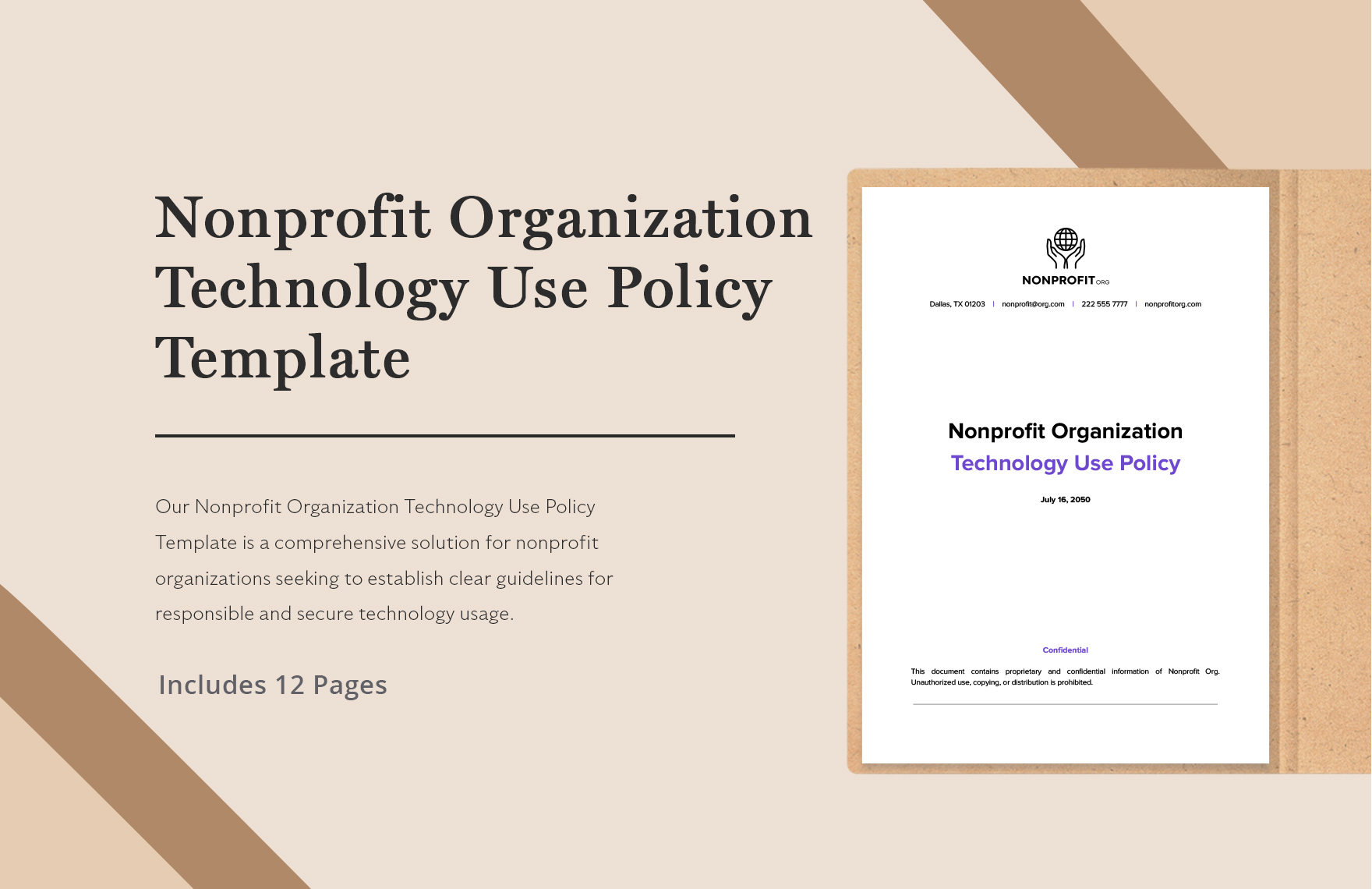 Nonprofit Organization Technology Use Policy Template In Word PDF Nonprofit Organization Technology Use Policy Template In Word PDF