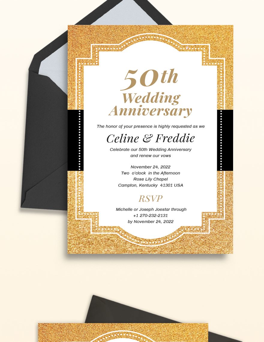 50th Fall Wedding Anniversary Invitation Template