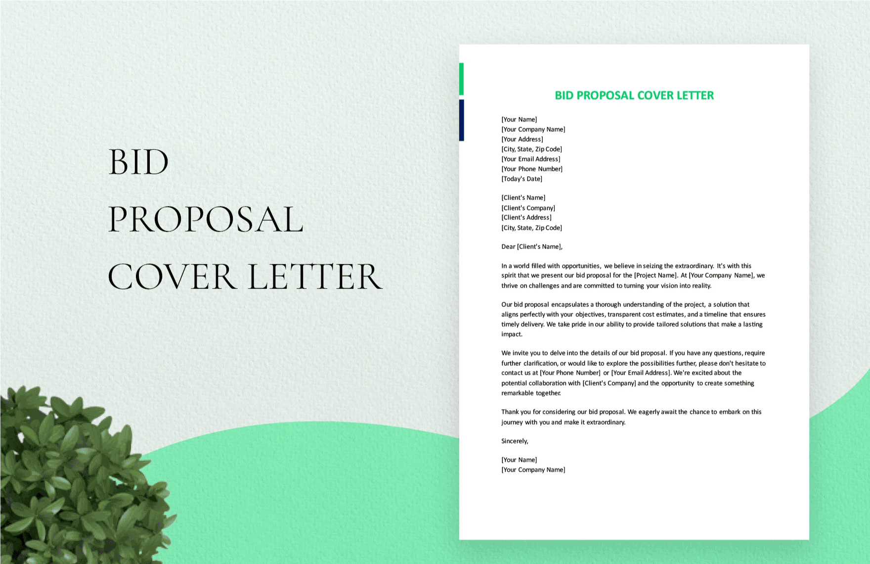 Free Bid Proposal Cover Letter