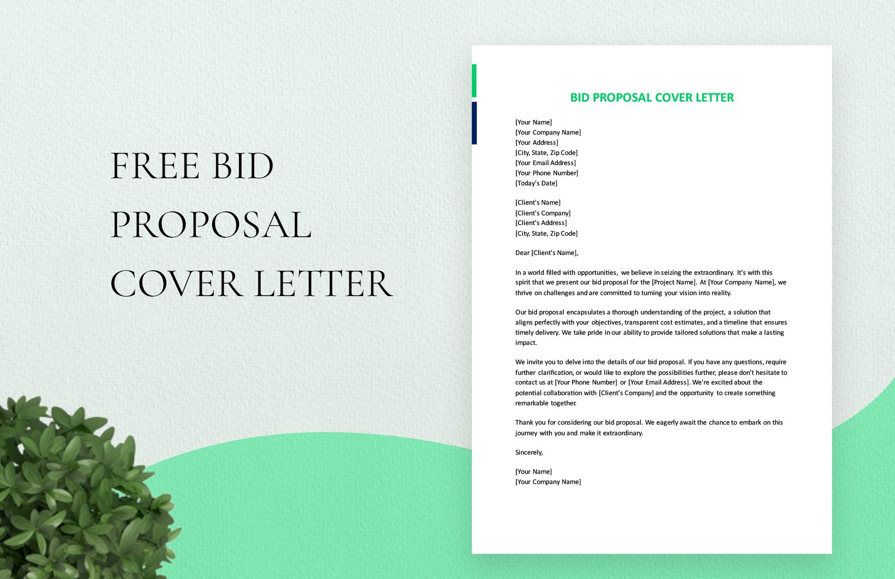 Free Bid Proposal Cover Letter in Word, Google Docs, PDF