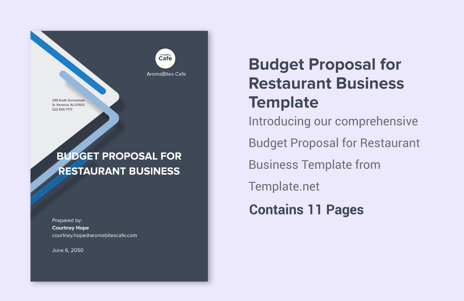 Budget Proposal for Restaurant Business Template