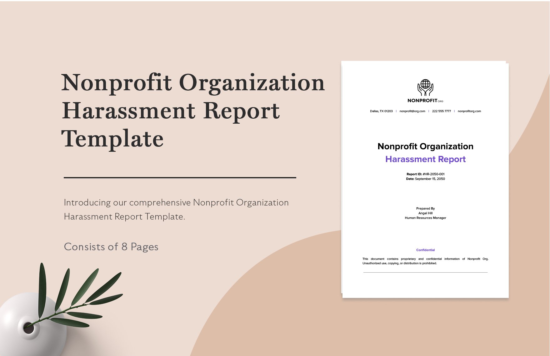 Nonprofit Organization Harassment Report Template in Word, Google Docs, PDF