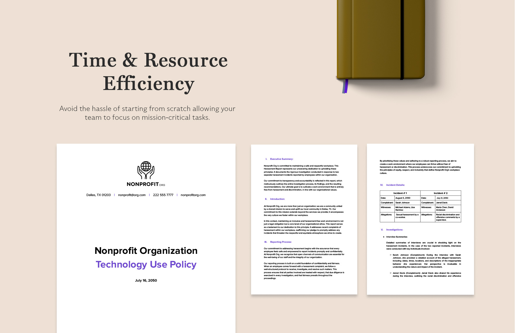 Nonprofit Organization Employee Handbook Acknowledgement Template