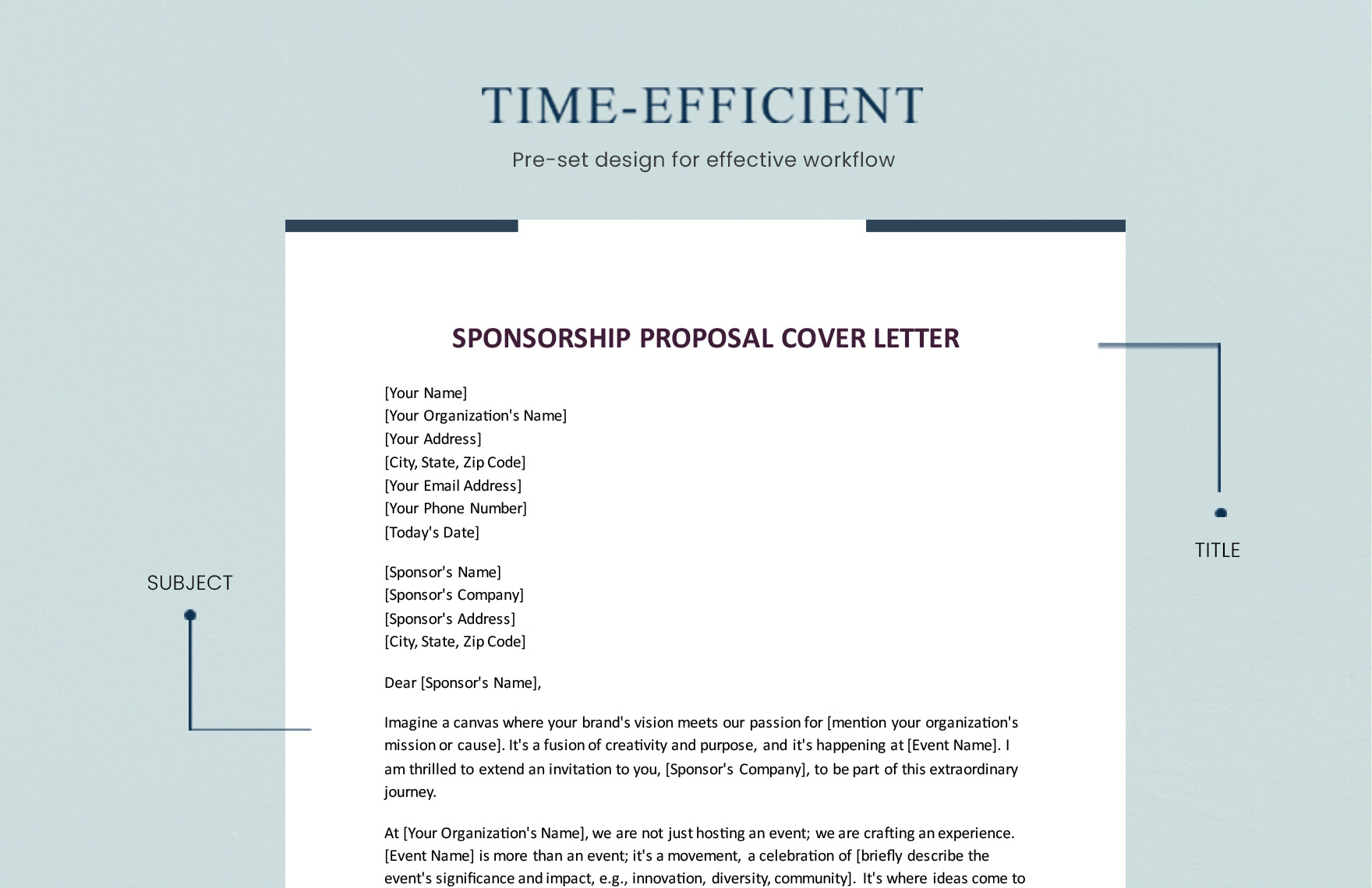 Sponsorship Proposal Cover Letter
