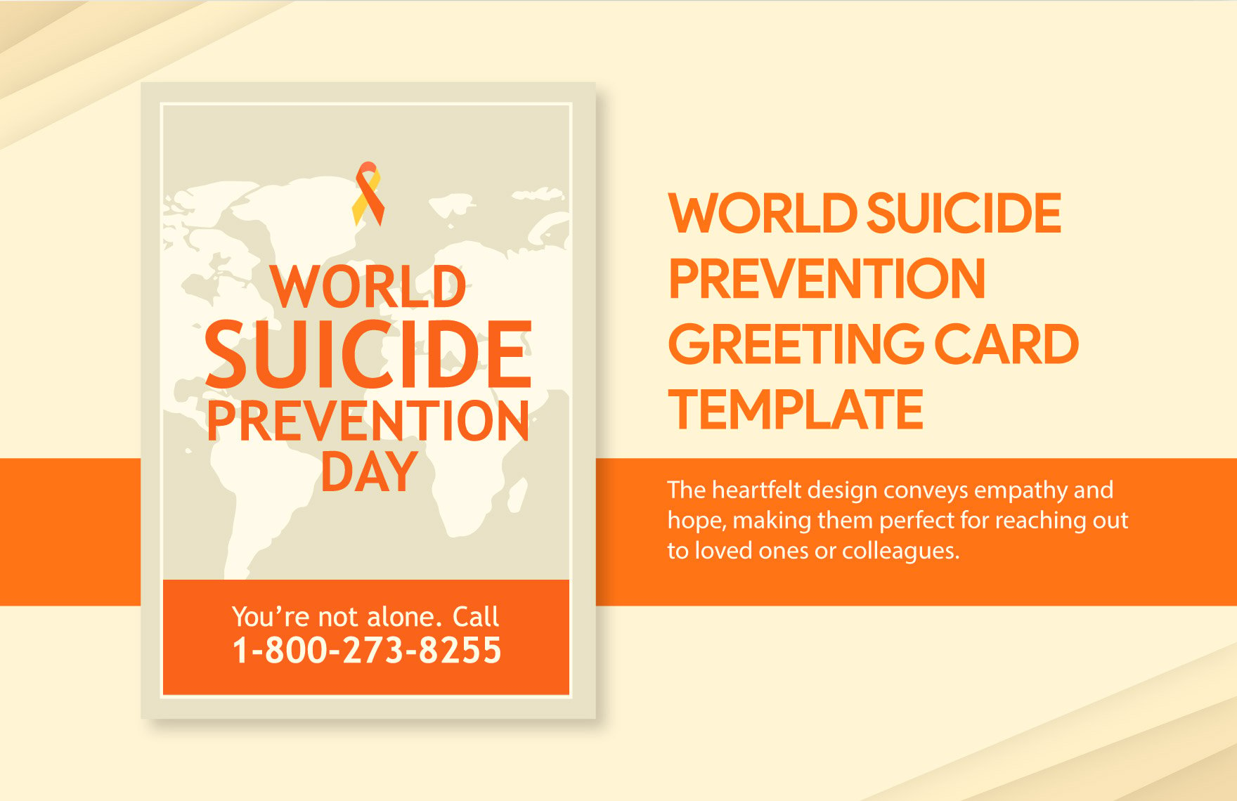 World Suicide Prevention Day Greeting Card Template