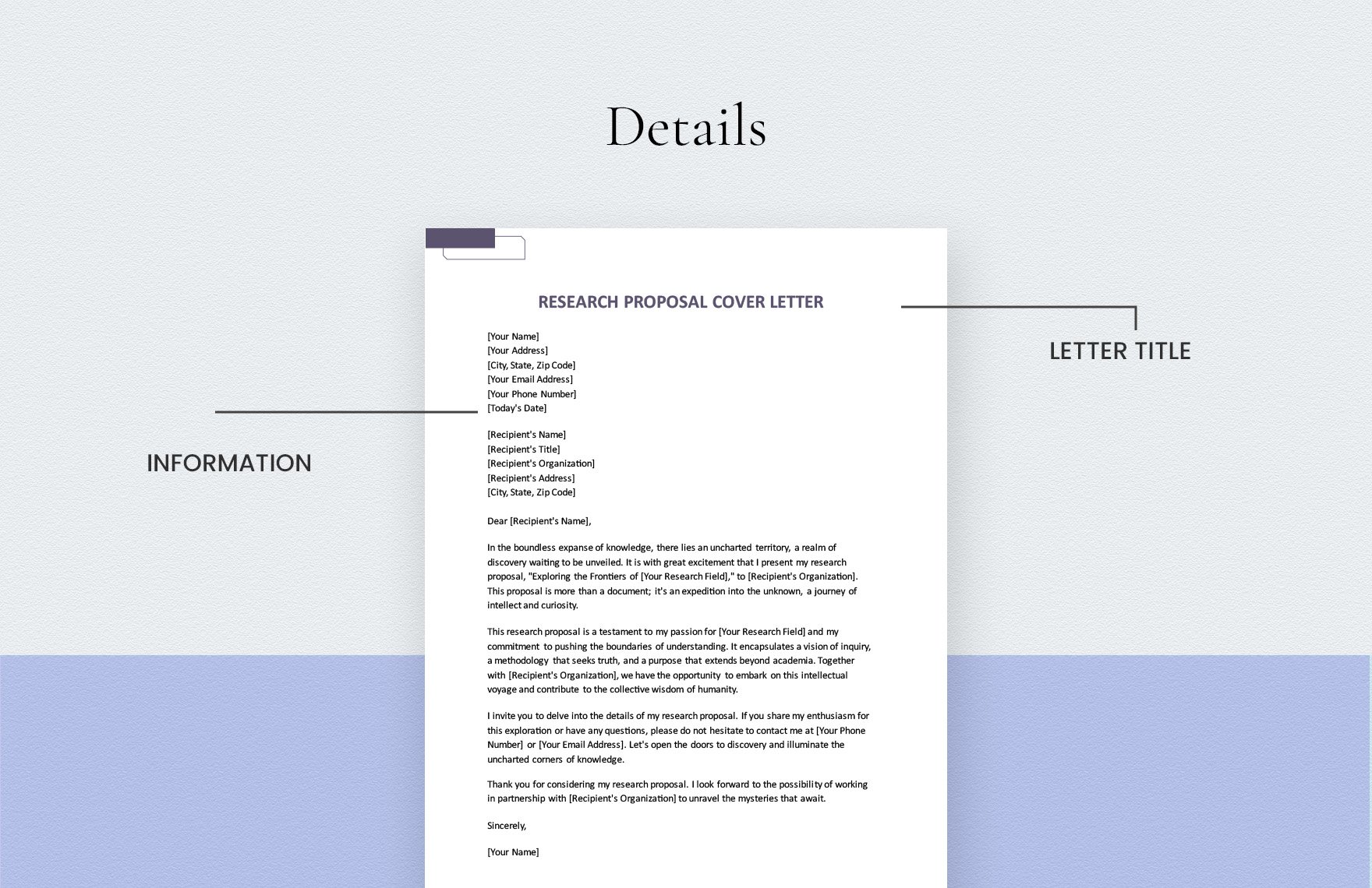 Research Proposal Cover Letter