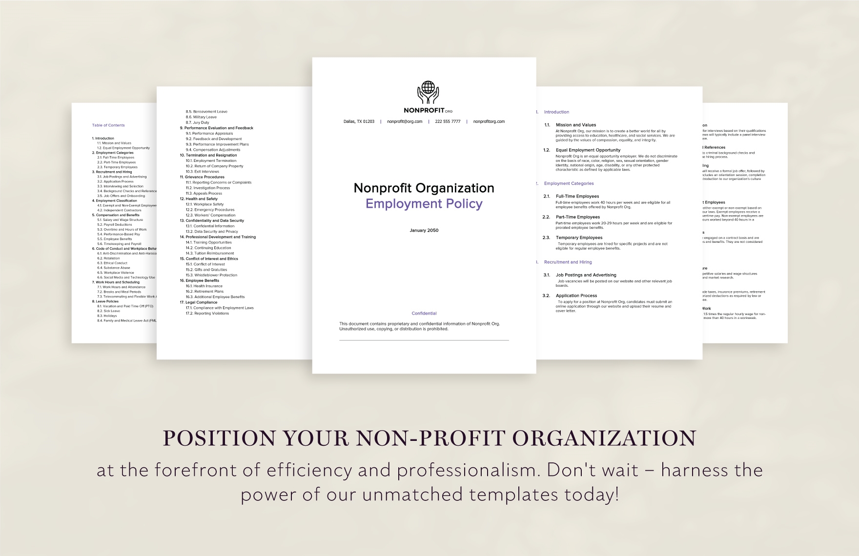 Nonprofit Organization Employment Policy Template