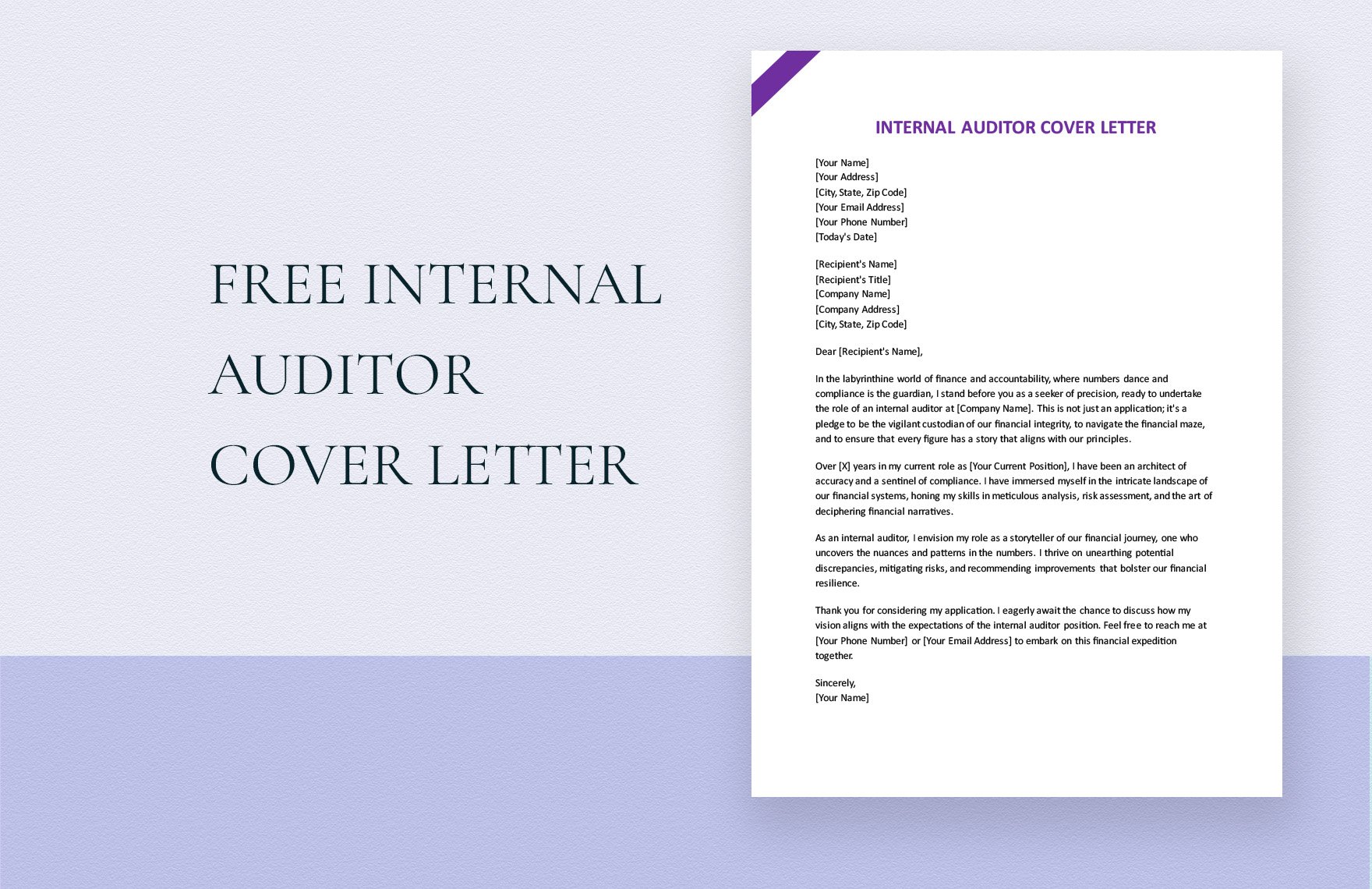 Internal Auditor Cover Letter