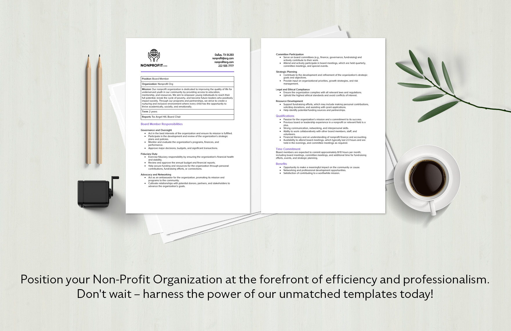 Nonprofit Organization Board Member Job Description Template Download 