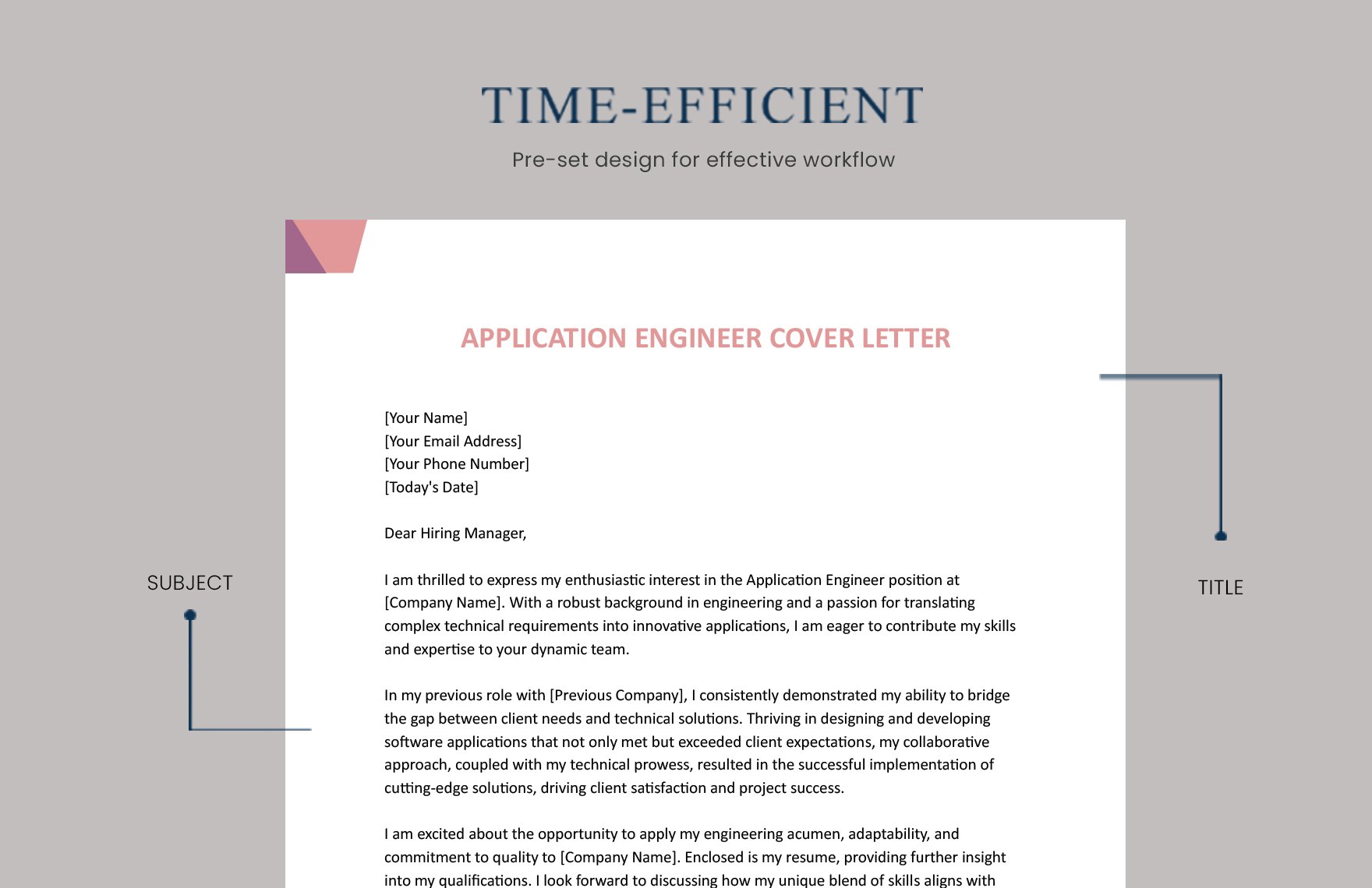 Application Engineer Cover Letter