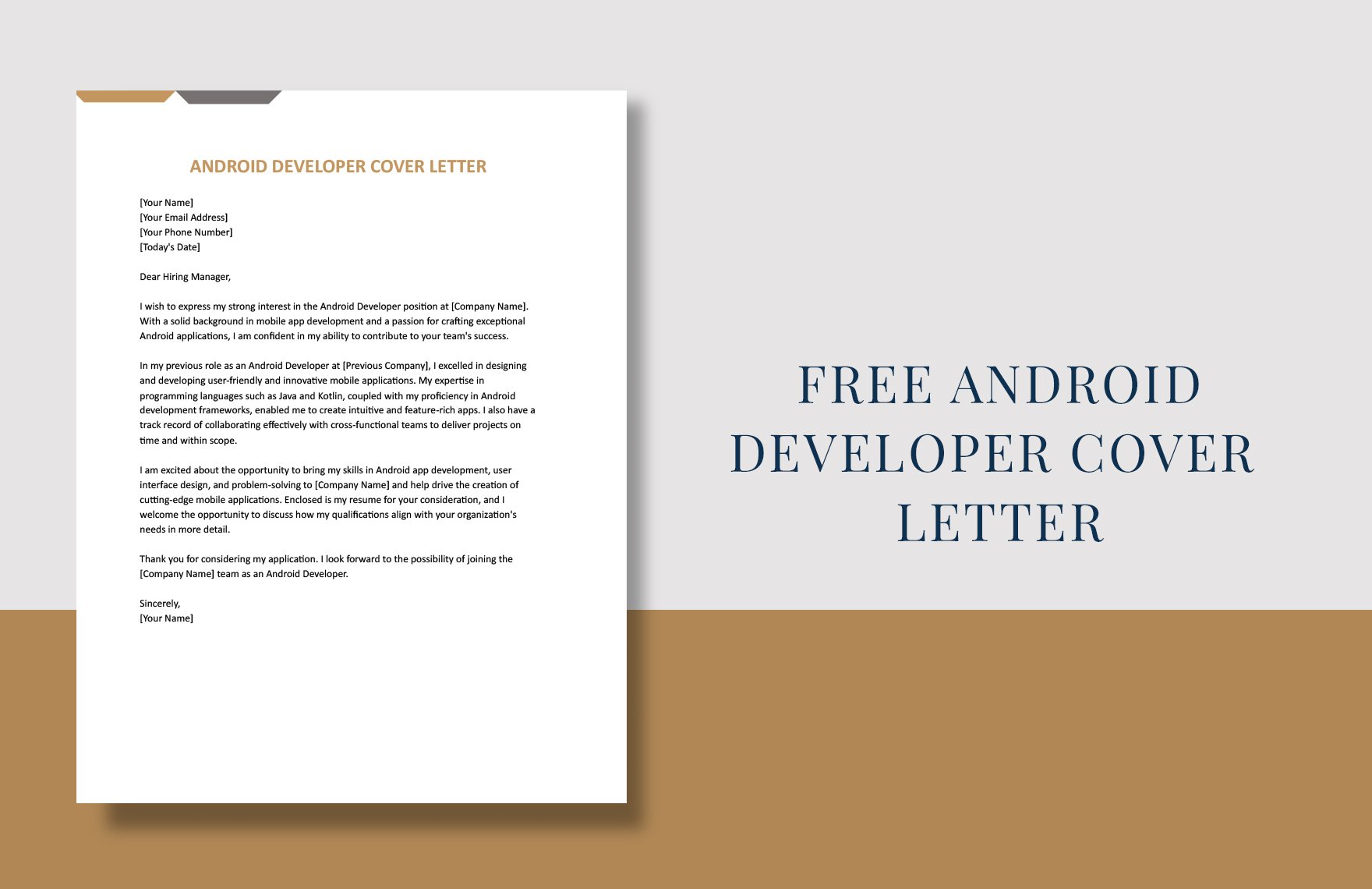 Android Developer Cover Letter