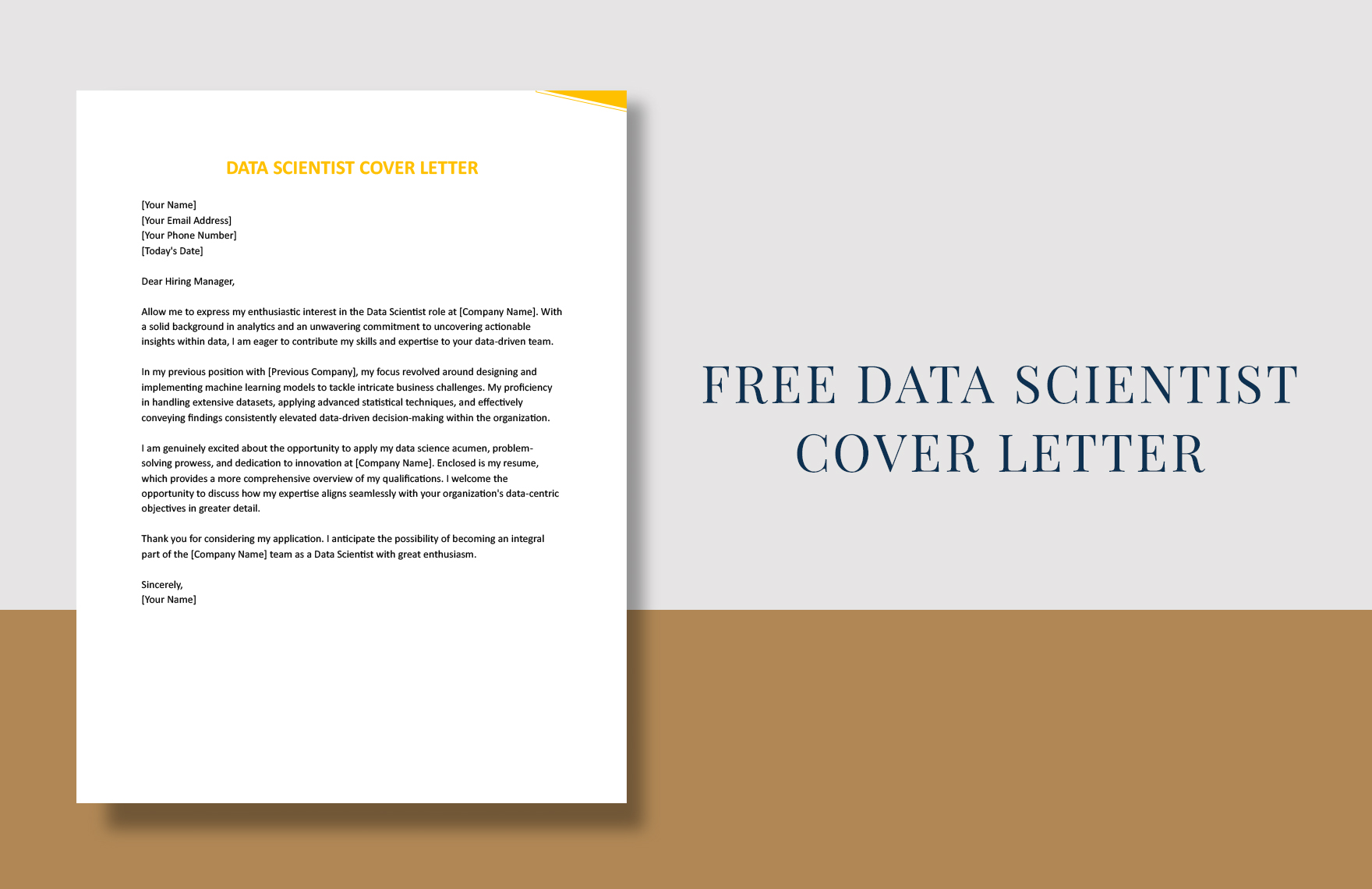 Data Scientist Cover Letter in Word, Google Docs