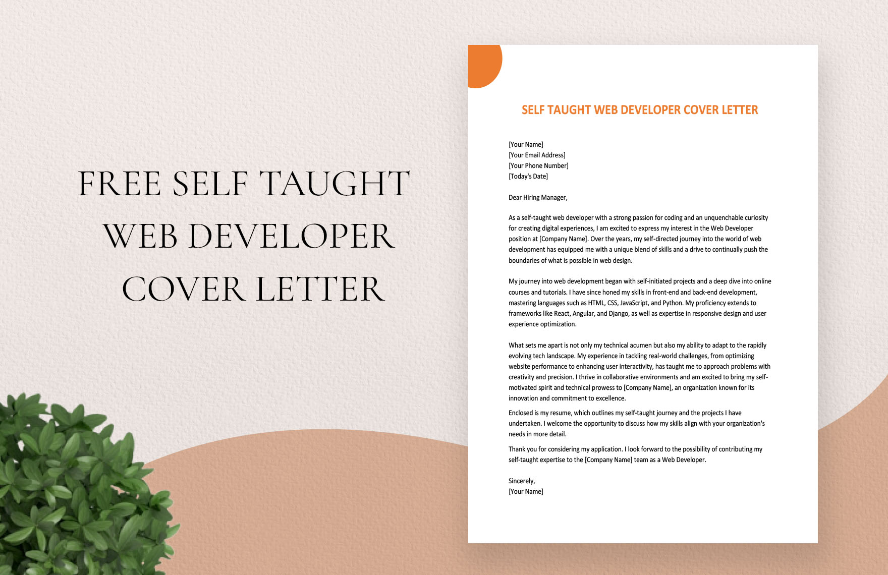 Self Taught Web Developer Cover Letter
