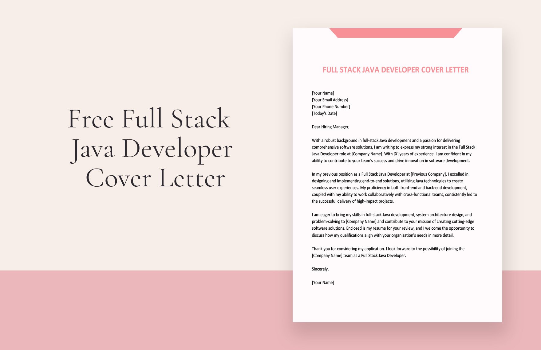 Full Stack Java Developer Cover Letter
