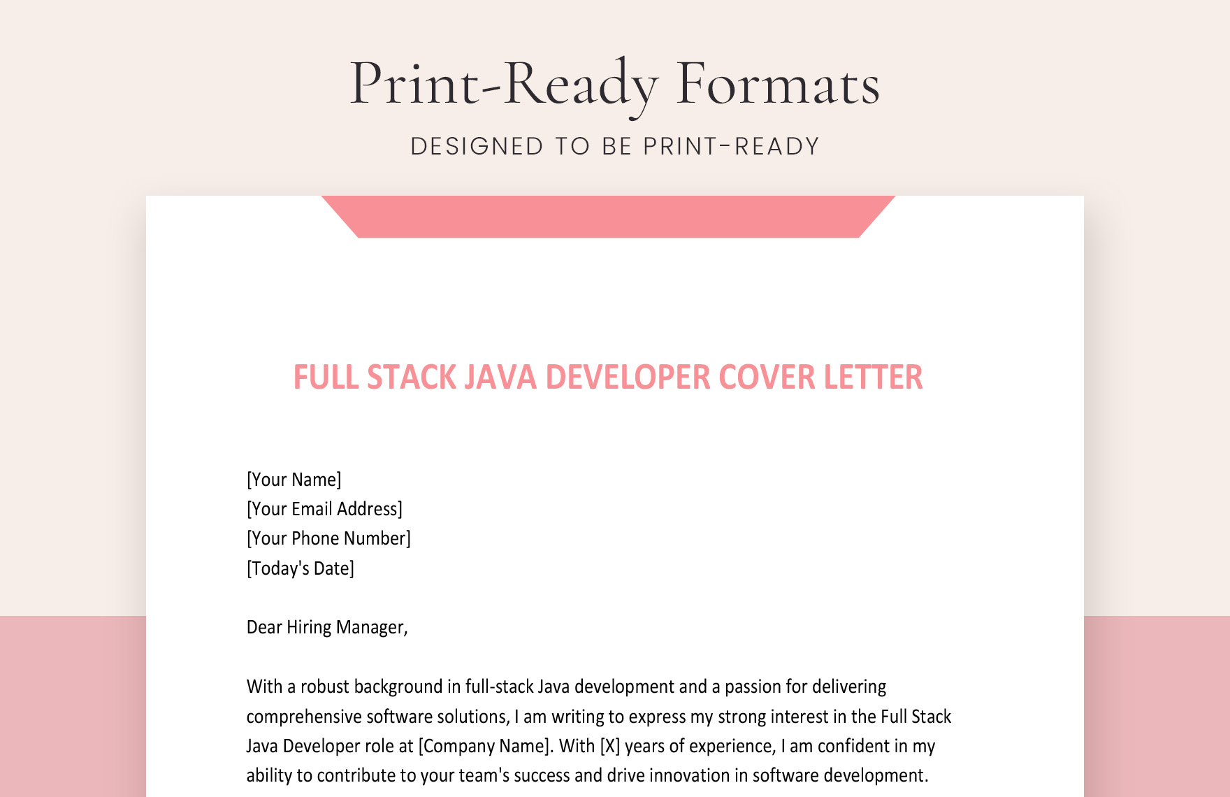 Full Stack Java Developer Cover Letter
