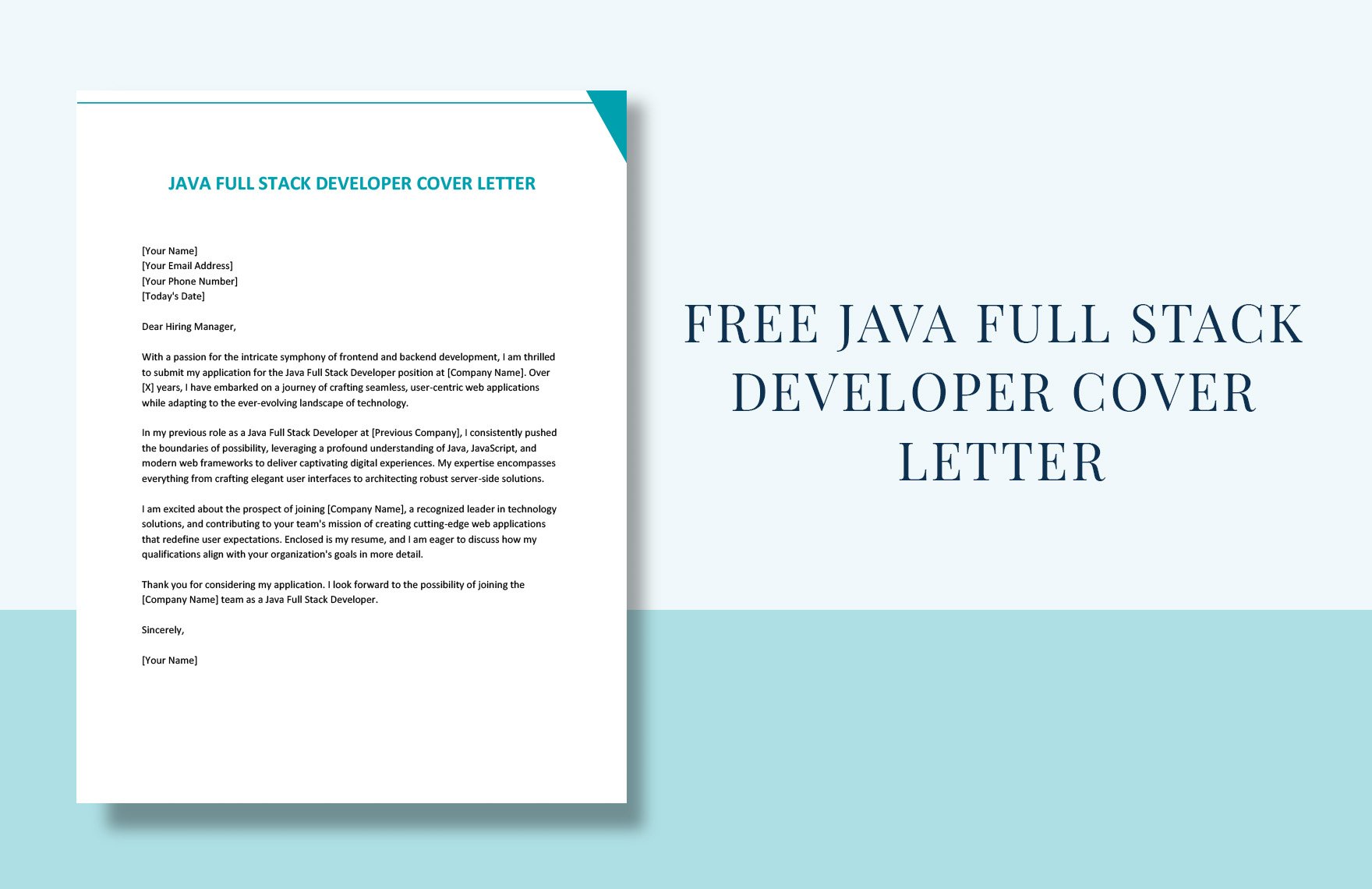 Java Full Stack Developer Cover Letter