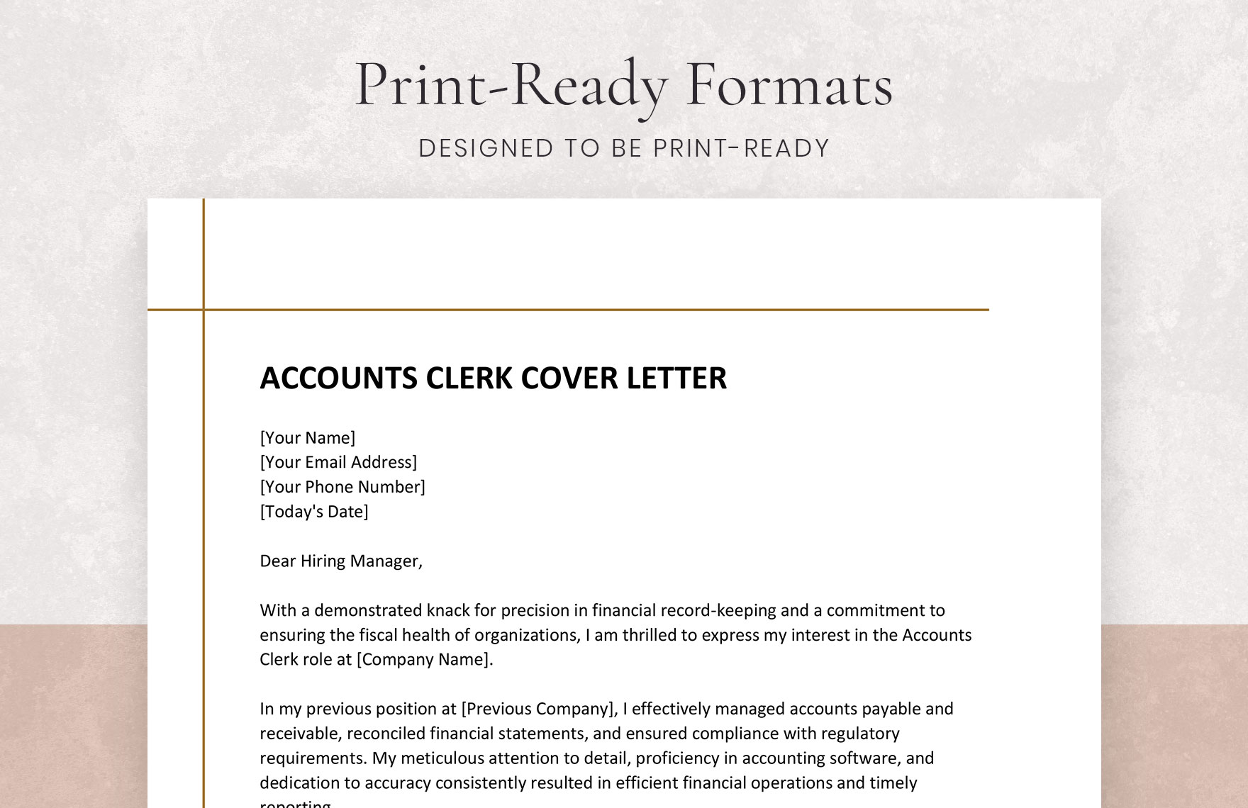 Accounts Clerk Cover Letter