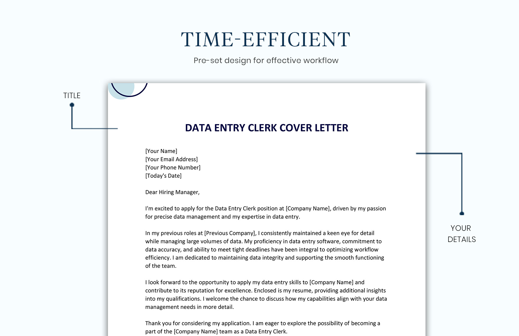 Data Entry Clerk Cover Letter