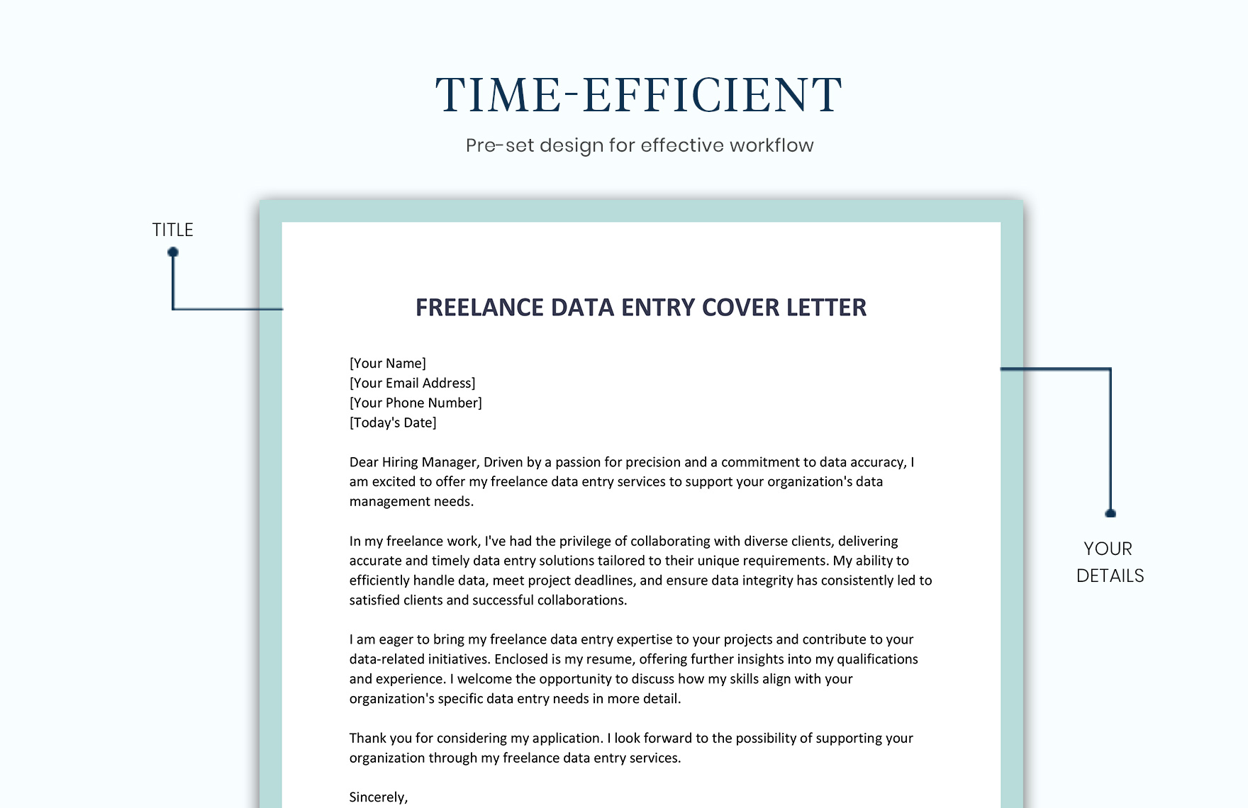 Freelance Data Entry Cover Letter