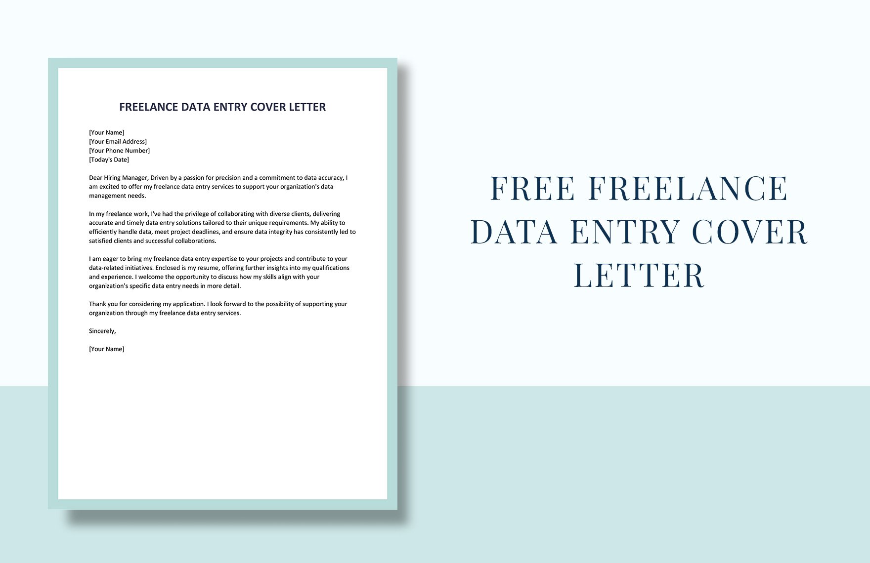Freelance Data Entry Cover Letter