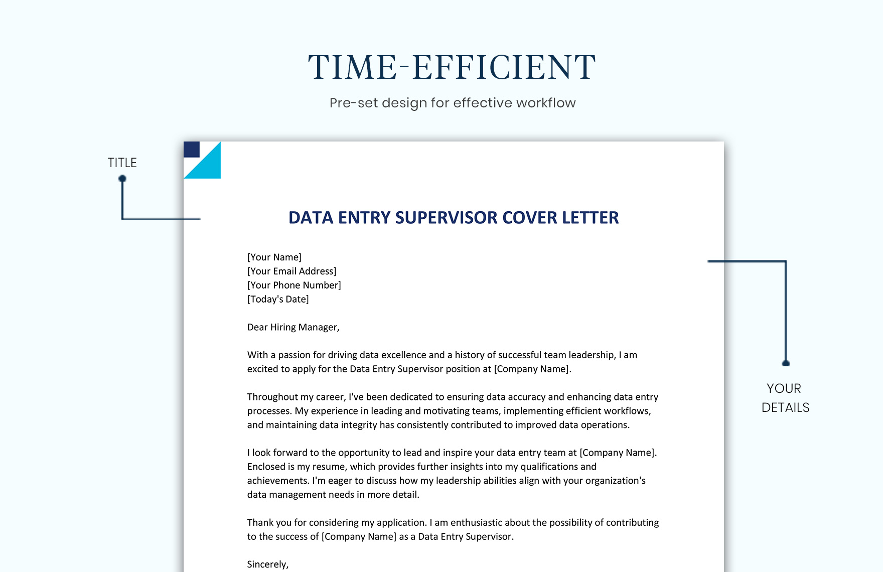 Data Entry Supervisor Cover Letter