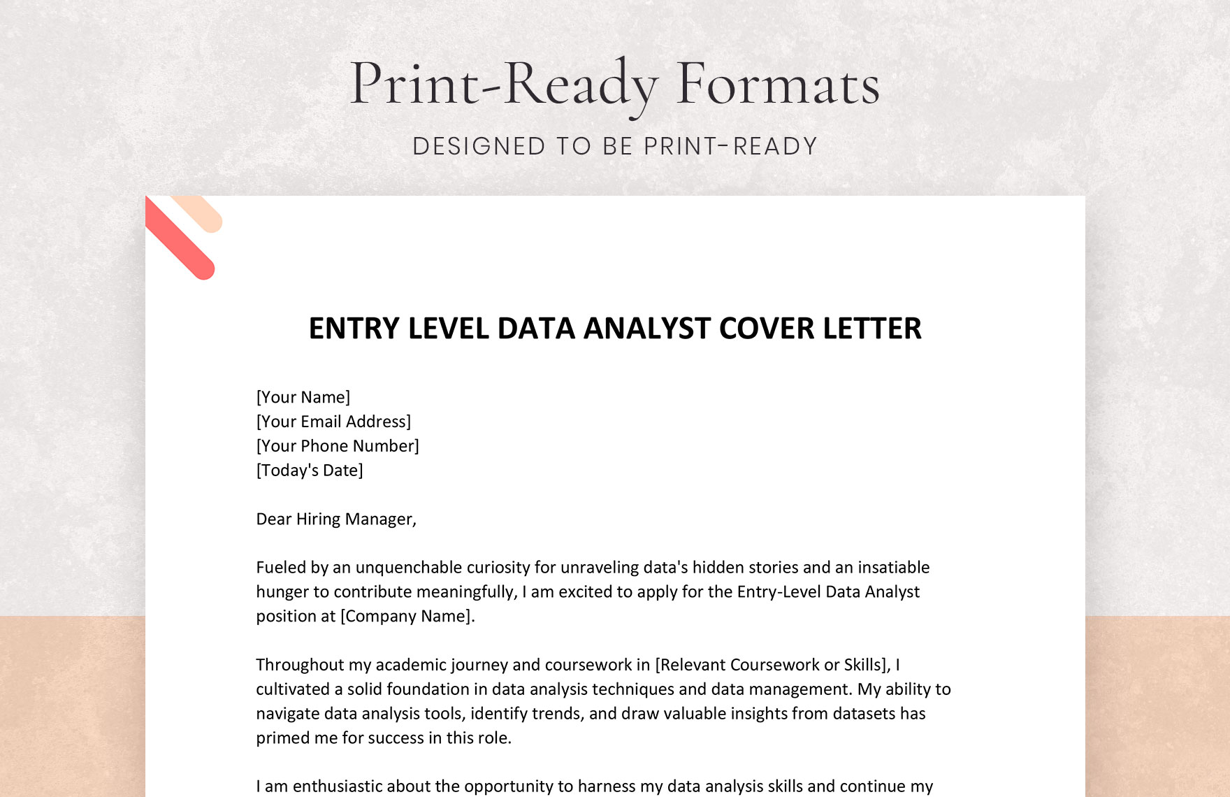 Entry Level Data Analyst Cover Letter