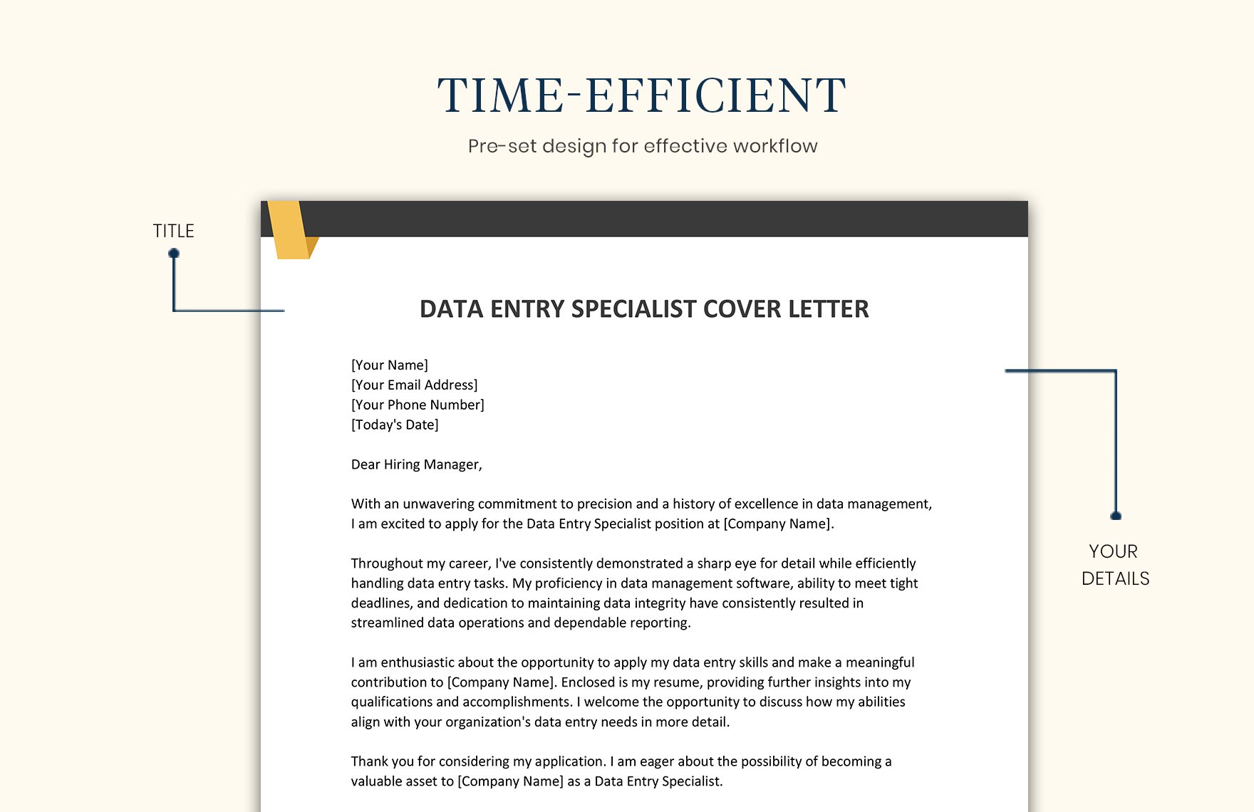 Data Entry Specialist Cover Letter