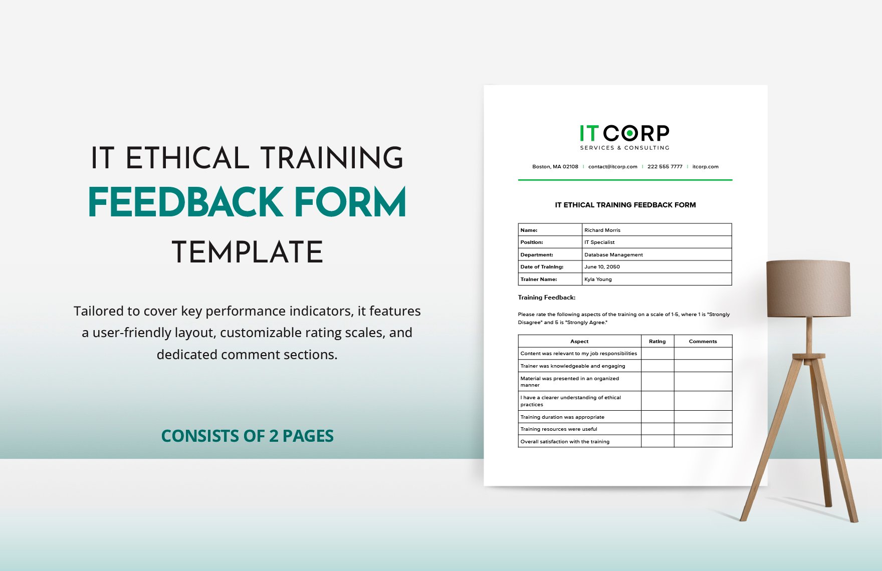 IT Ethical Training Feedback Form Template in Word, Google Docs, PDF