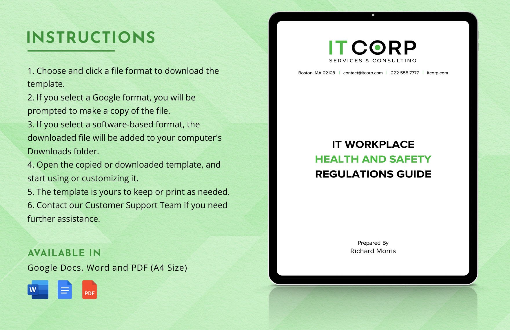 IT Workplace Health and Safety Regulations Guide Template