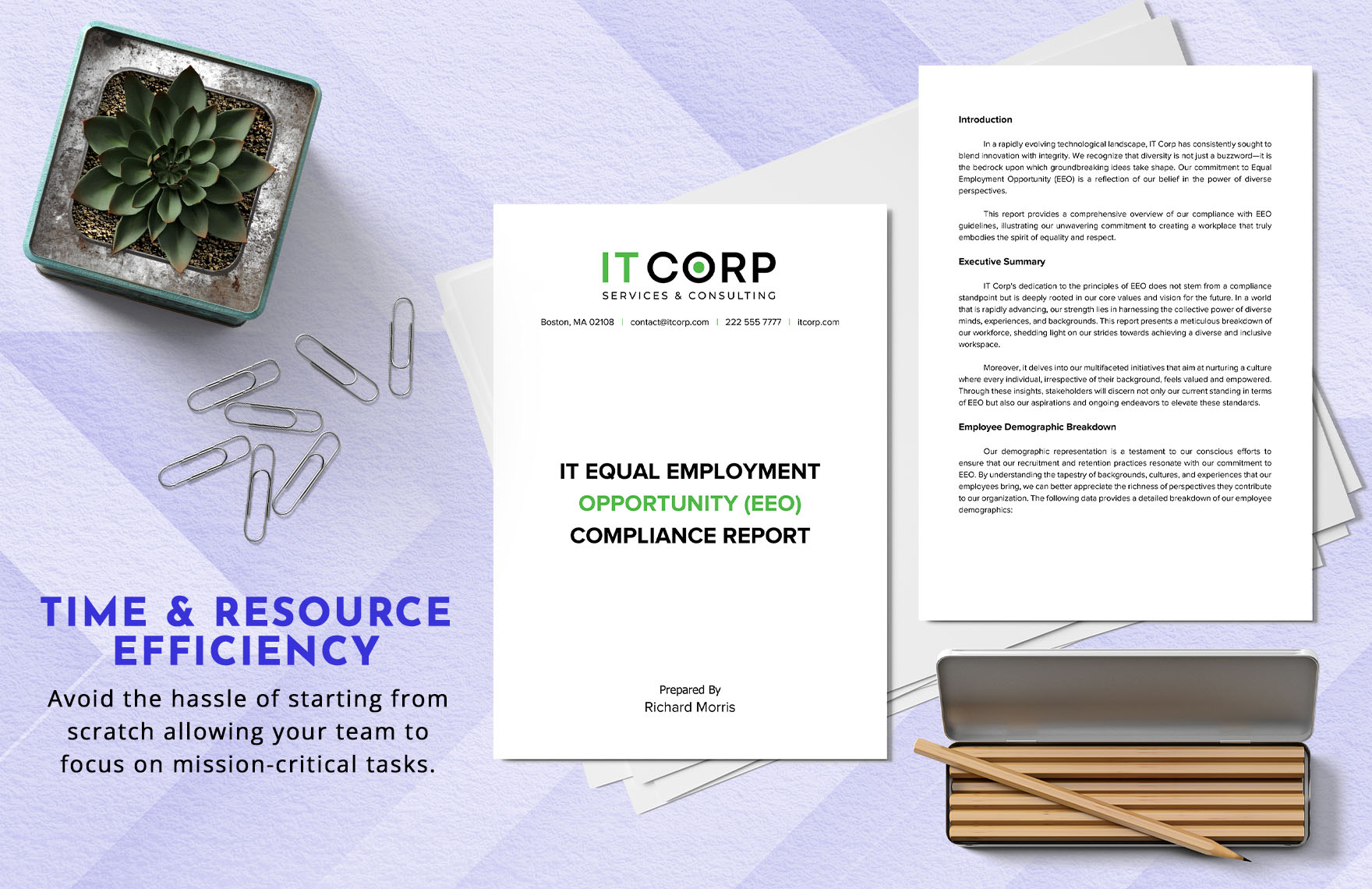 IT Equal Employment Opportunity EEO Compliance Report Template
