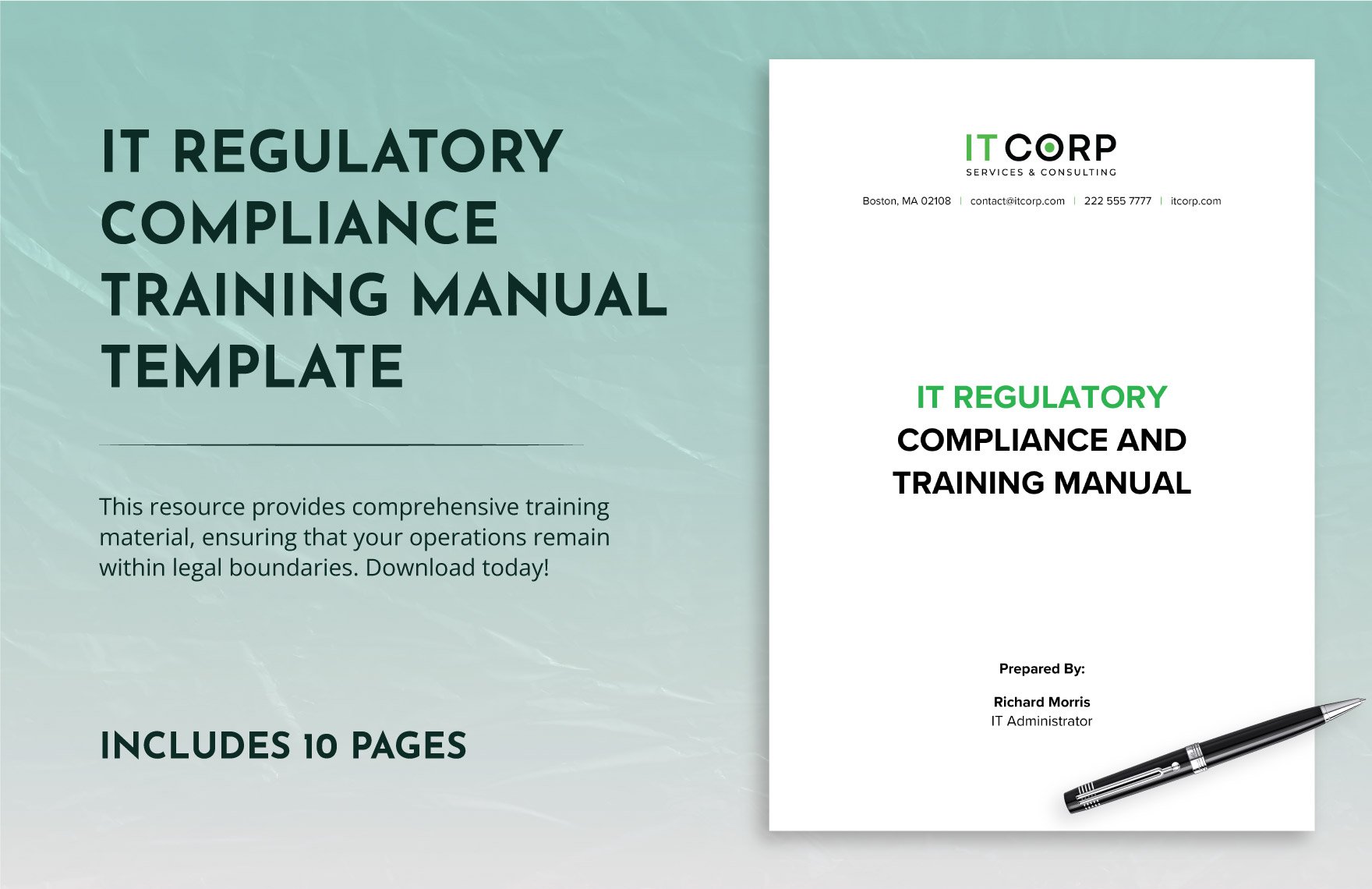 IT Regulatory Compliance Training Manual Template