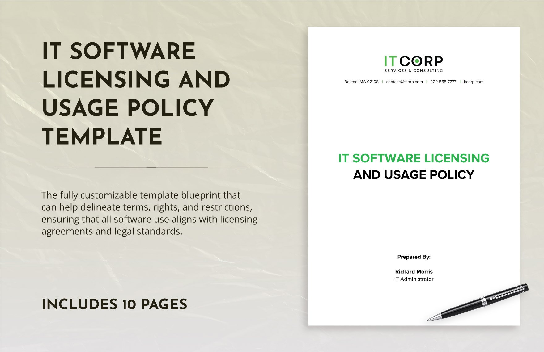 IT Software Licensing and Usage Policy Template in Word, Google Docs, PDF