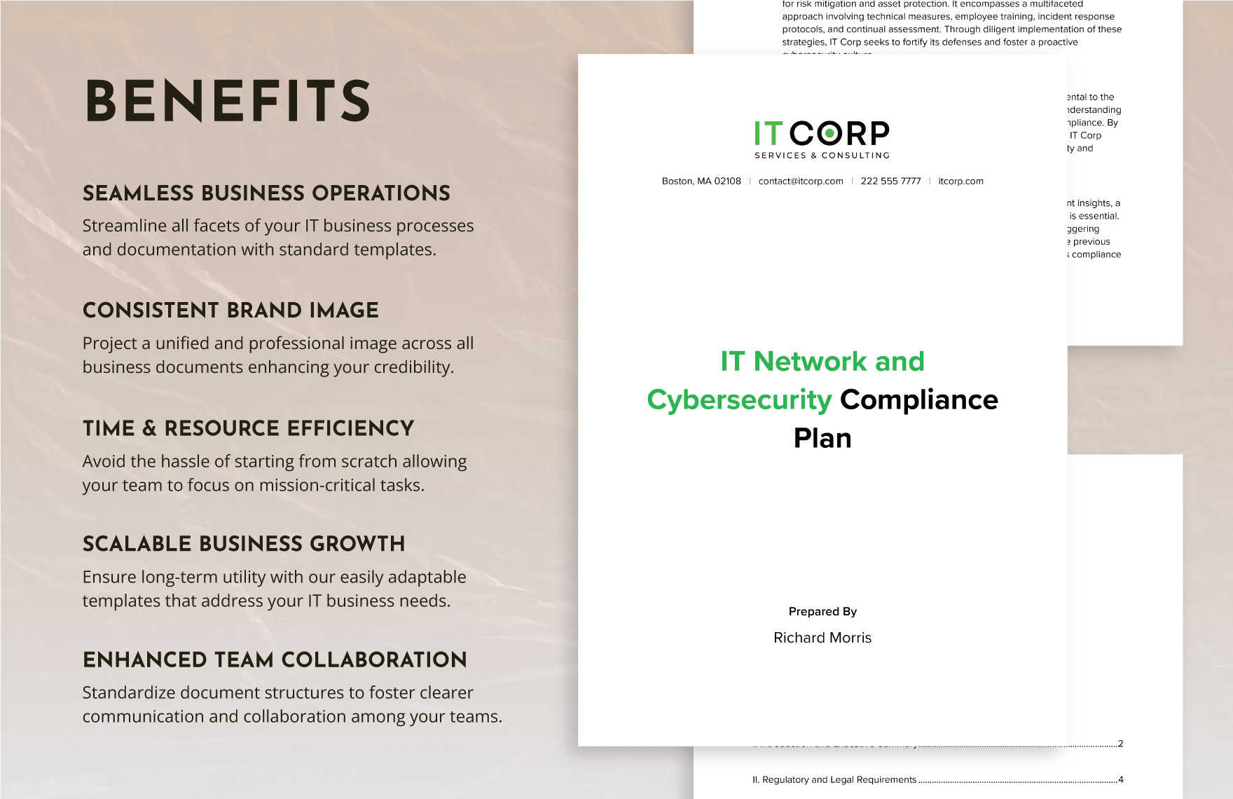 IT Network and Cybersecurity Compliance Plan Template