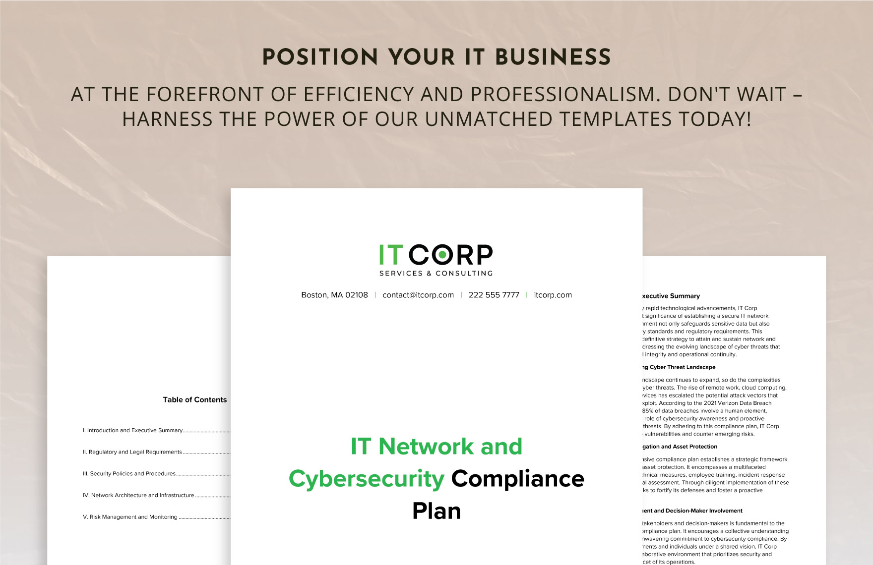 IT Network and Cybersecurity Compliance Plan Template