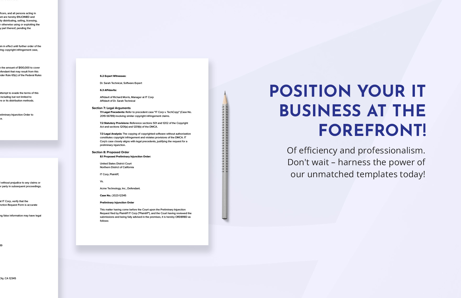 IT Preliminary Injunction Request Form Template