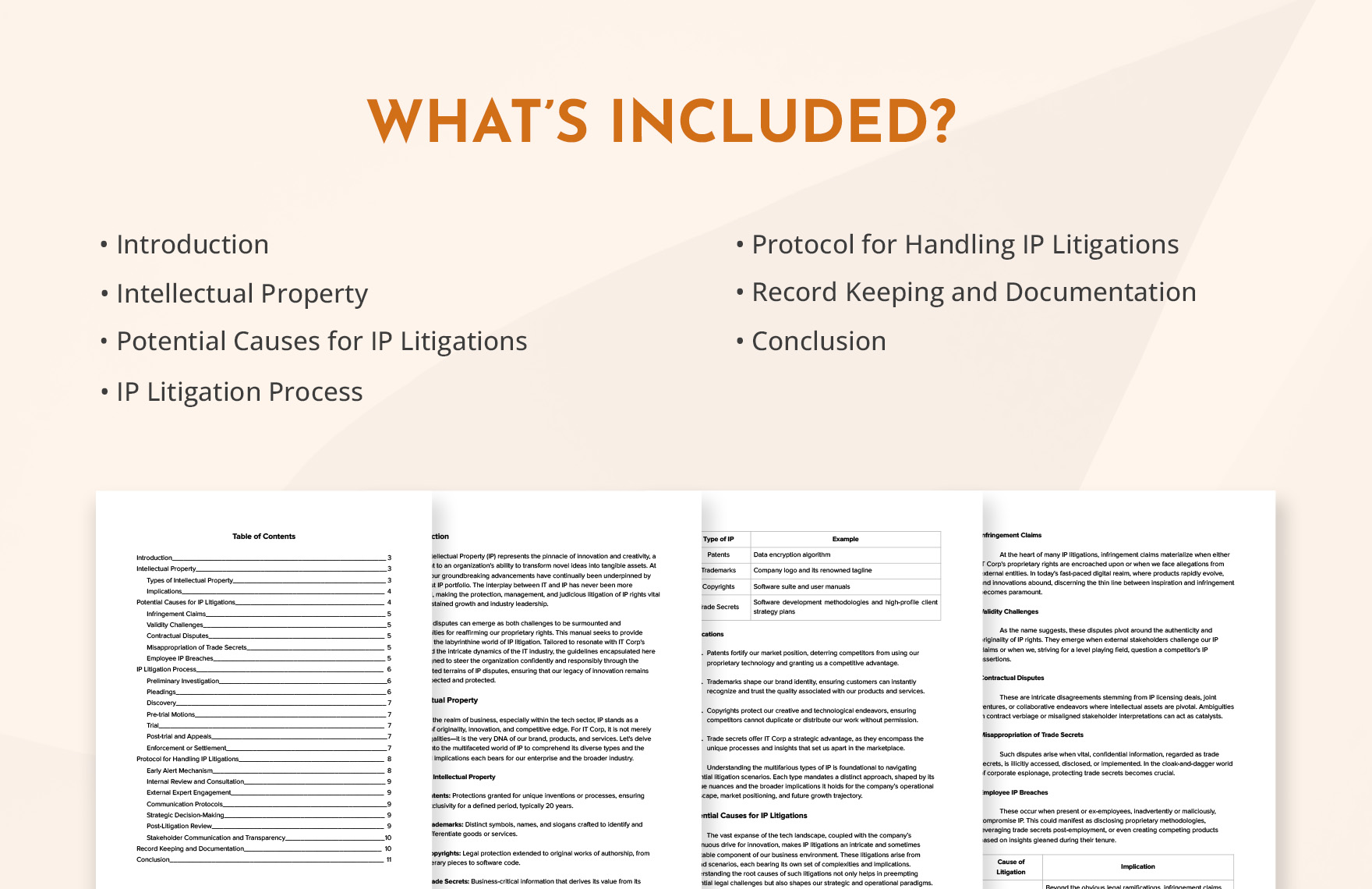 IT Intellectual Property Litigation Manual Template