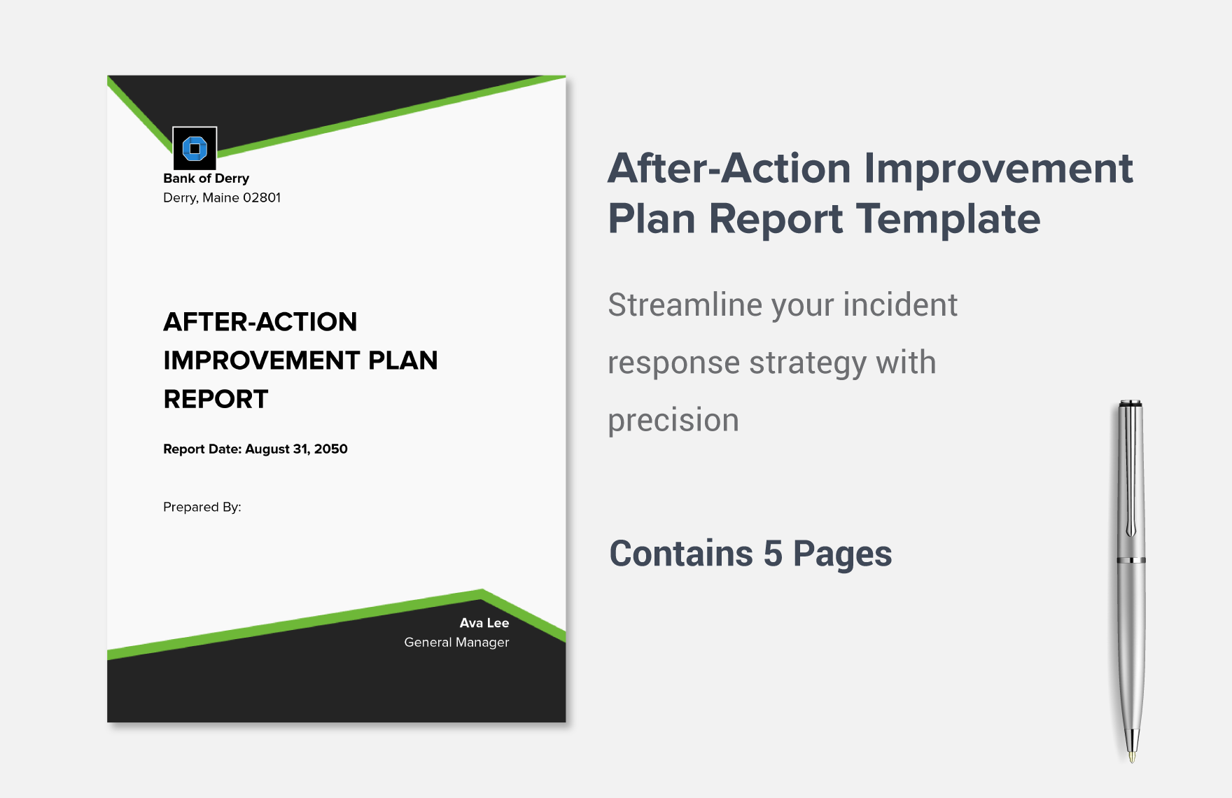 After-Action Improvement Plan Report Template