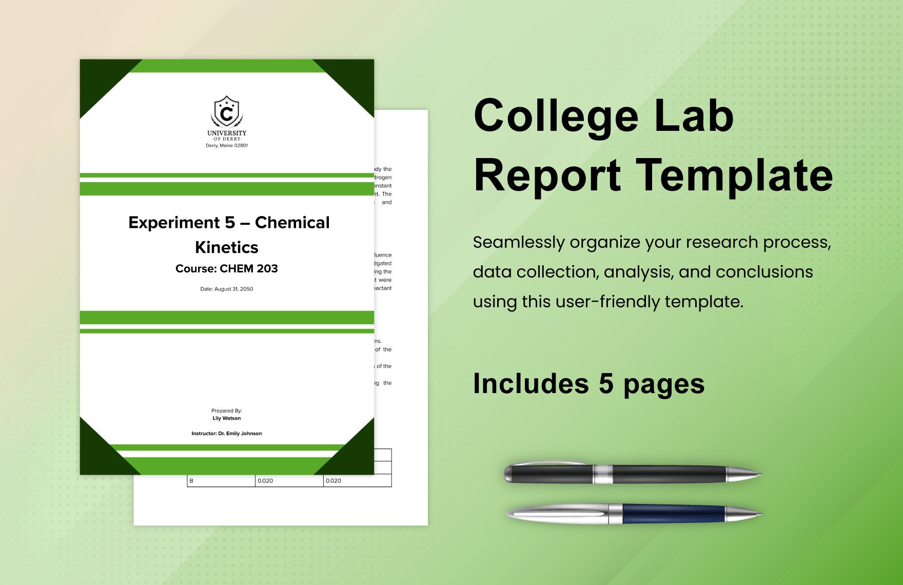College Lab Report Template