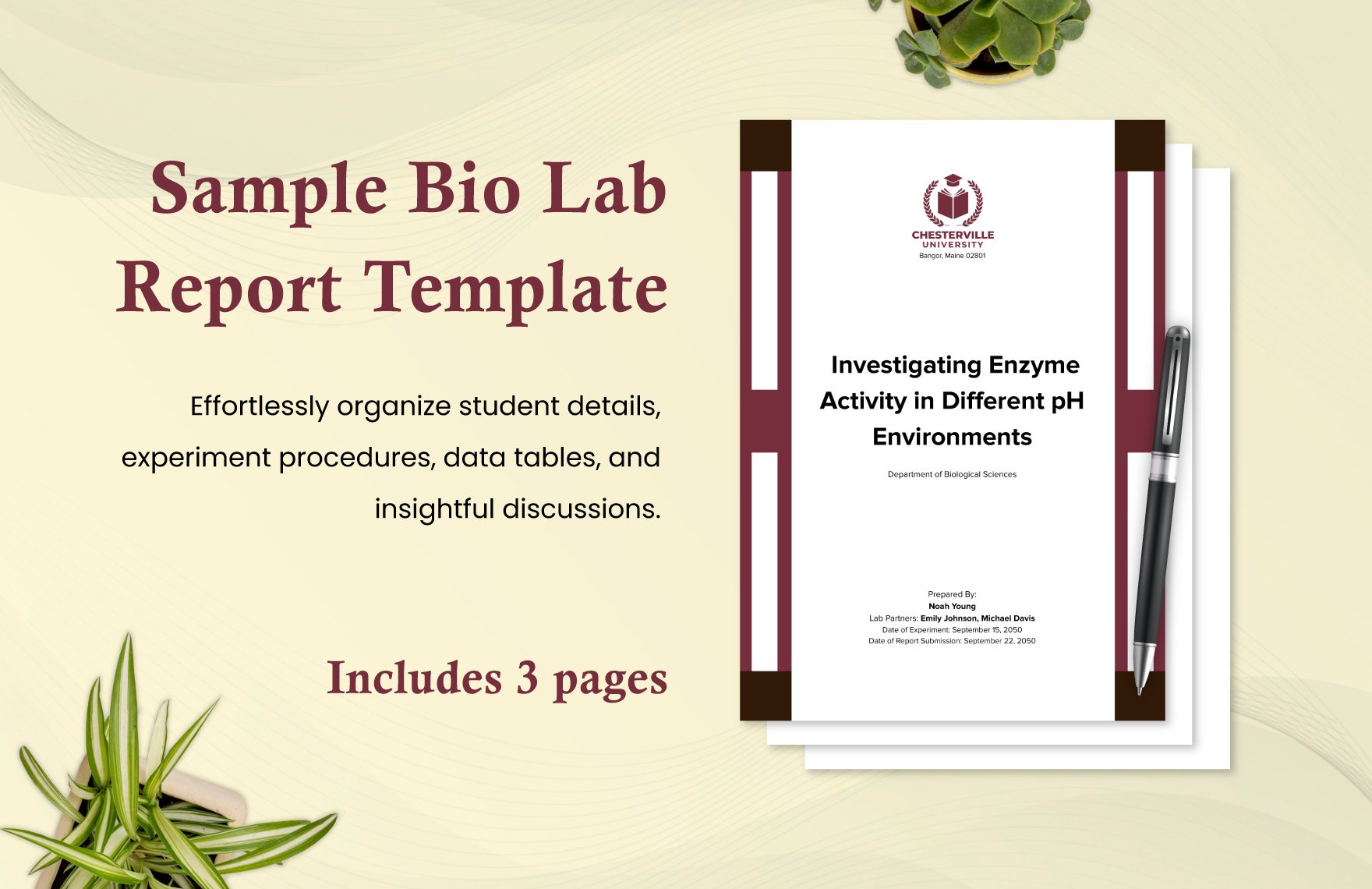 Sample Bio Lab Report Template