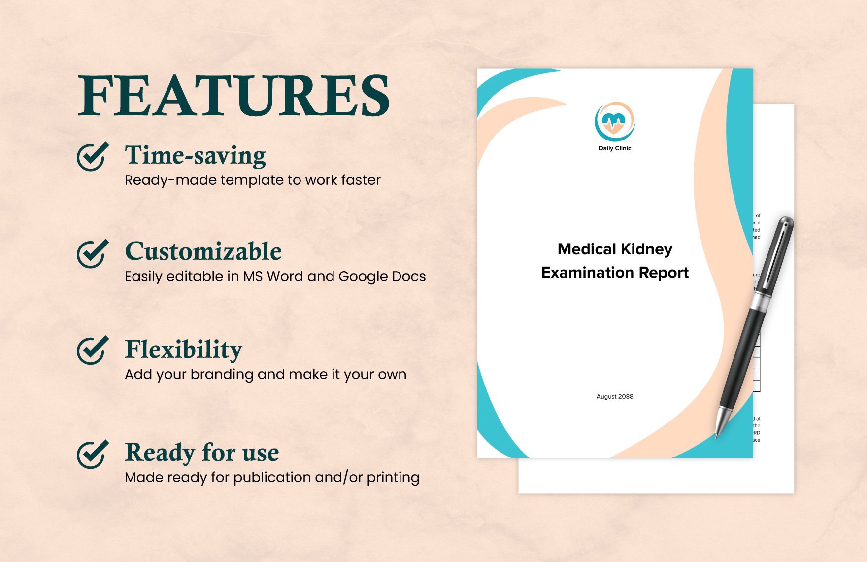 Medical Kidney Examination Report Template