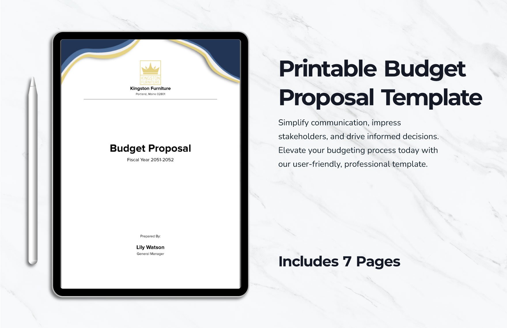 Printable Budget Proposal Template