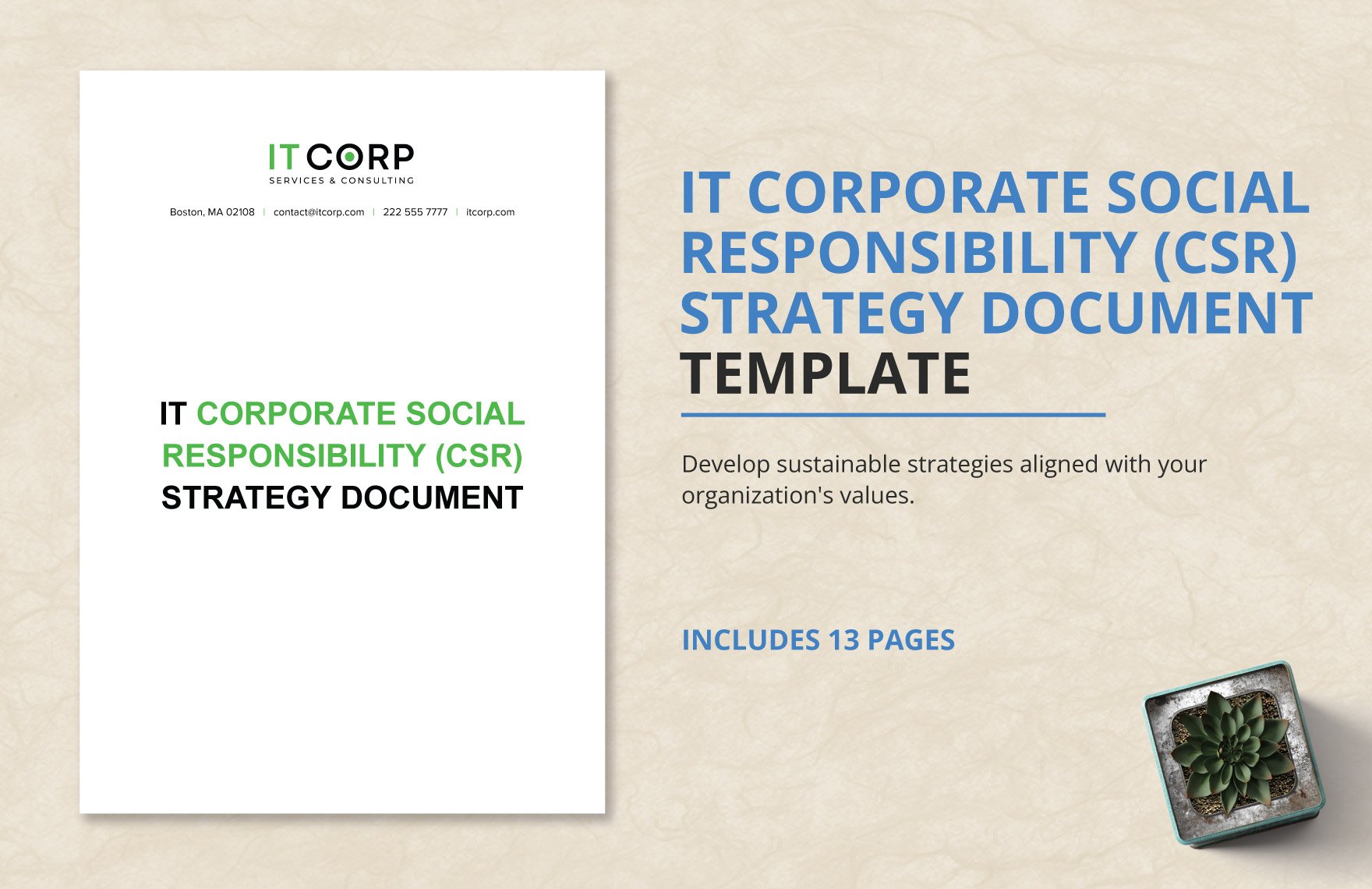 IT Corporate Social Responsibility (CSR) Strategy Document Template