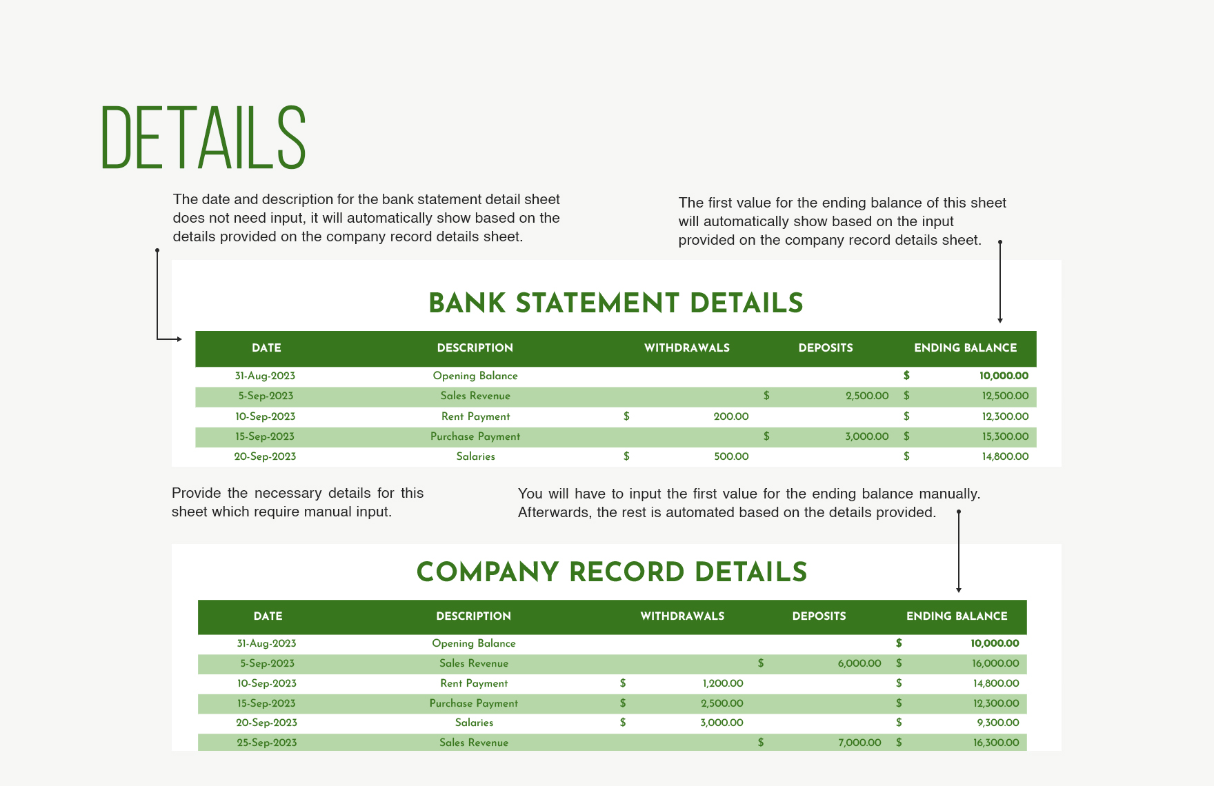 IT Bank Reconciliation Sheet Template