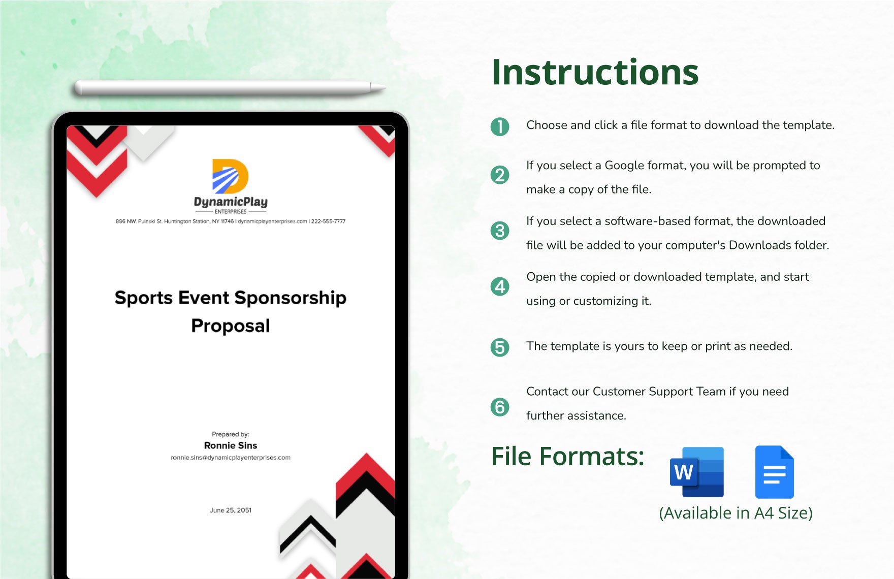 Sports Event Sponsorship Proposal Template