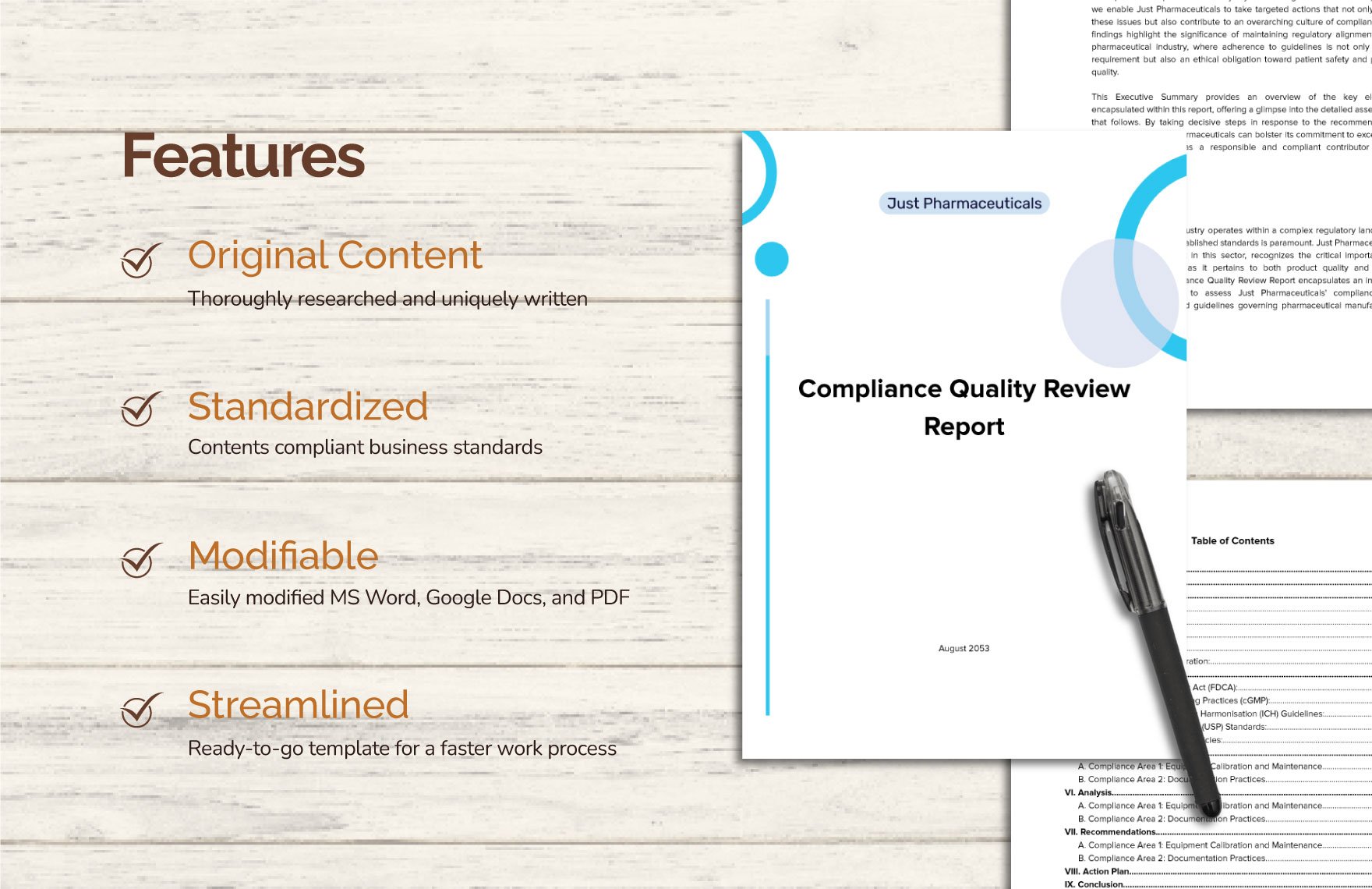 Compliance Quality Review Report Template