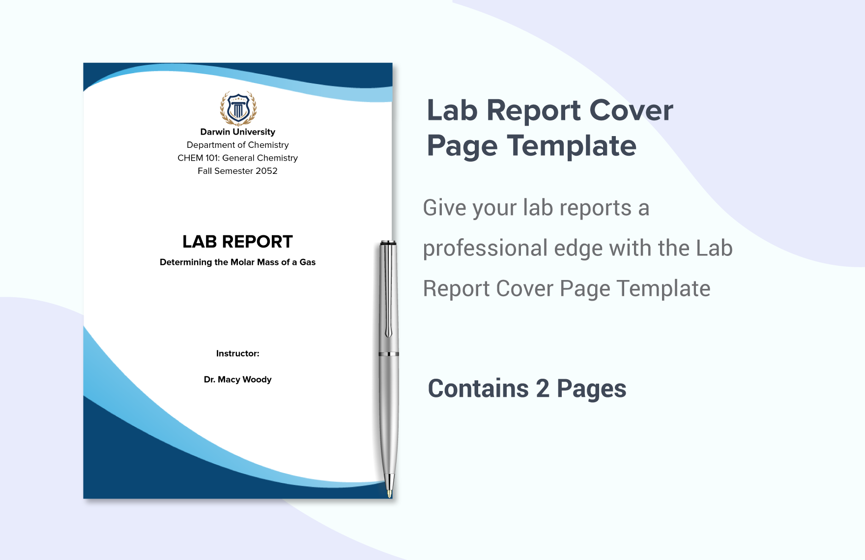 Lab Report Cover Page Template
