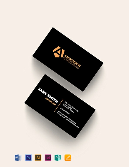 Sleek Business Card Template - Word (DOC) | PSD | Apple (MAC) Pages ...