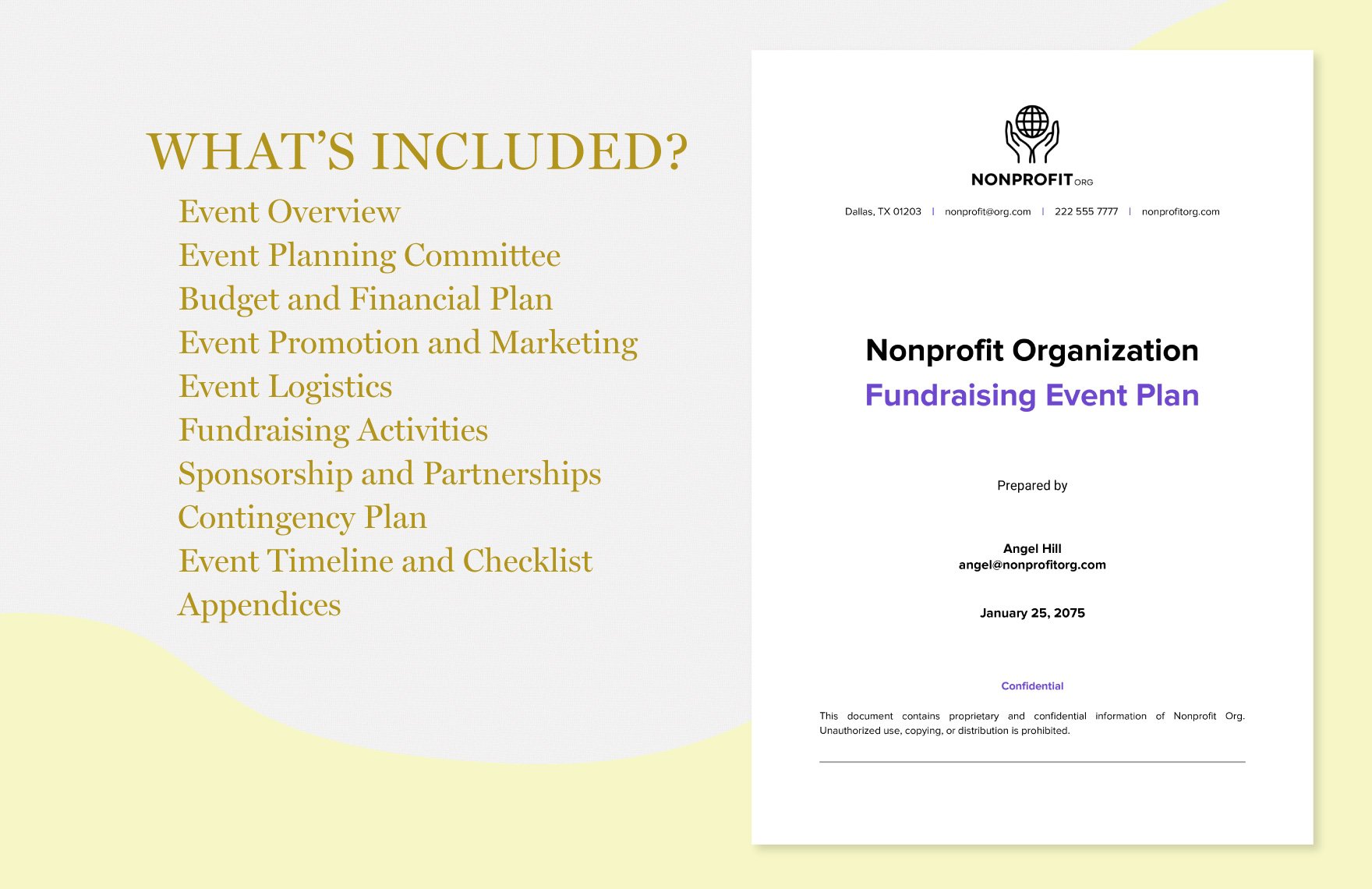 Nonprofit Organization Fundraising Event Plan Template