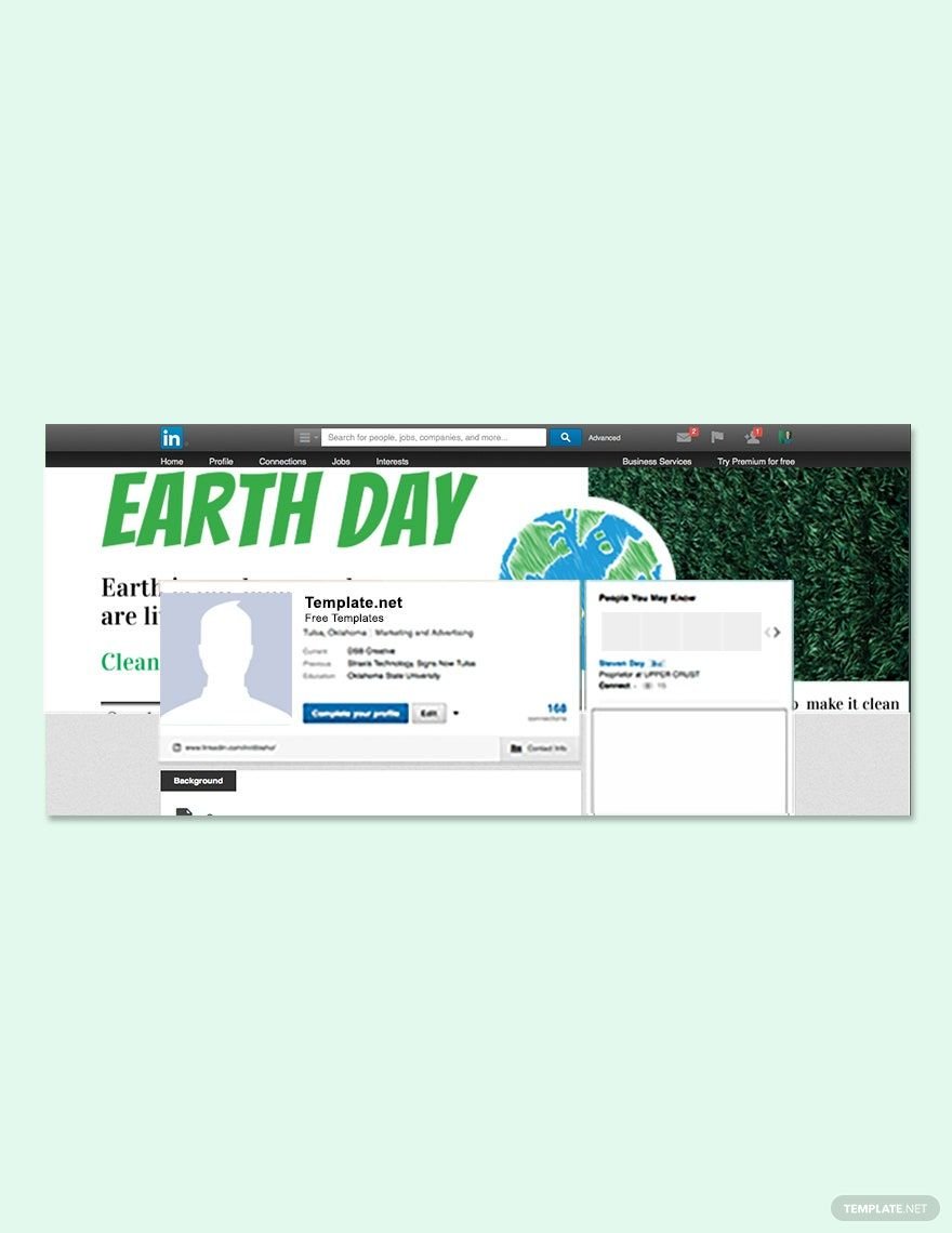 Free Earth Day LinkedIn Profile Banner Template